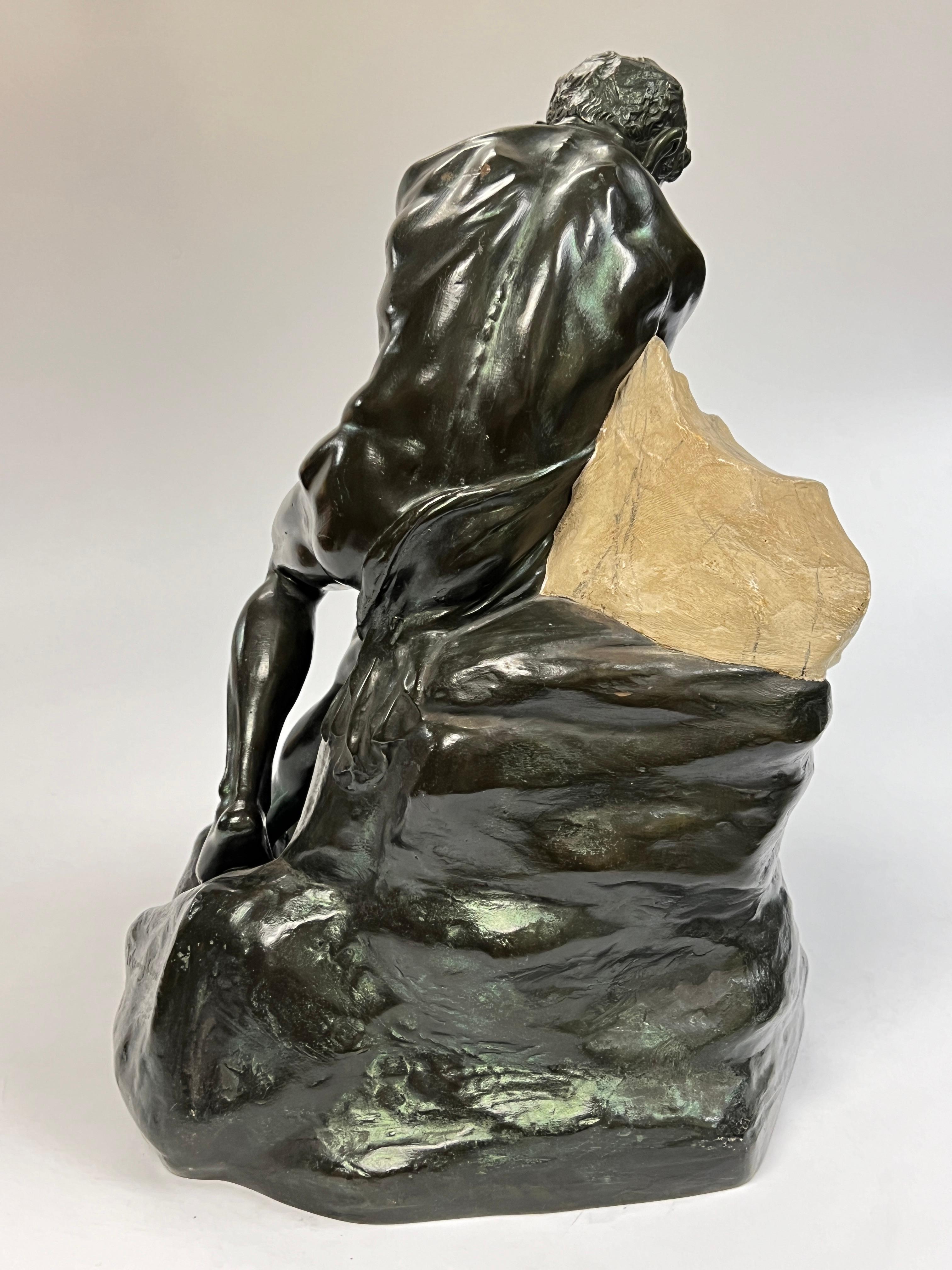 Deutsche klassische männliche Bronzeskulptur aus Bronze von Clemens Werminghausen (1877-1963) im Angebot 1