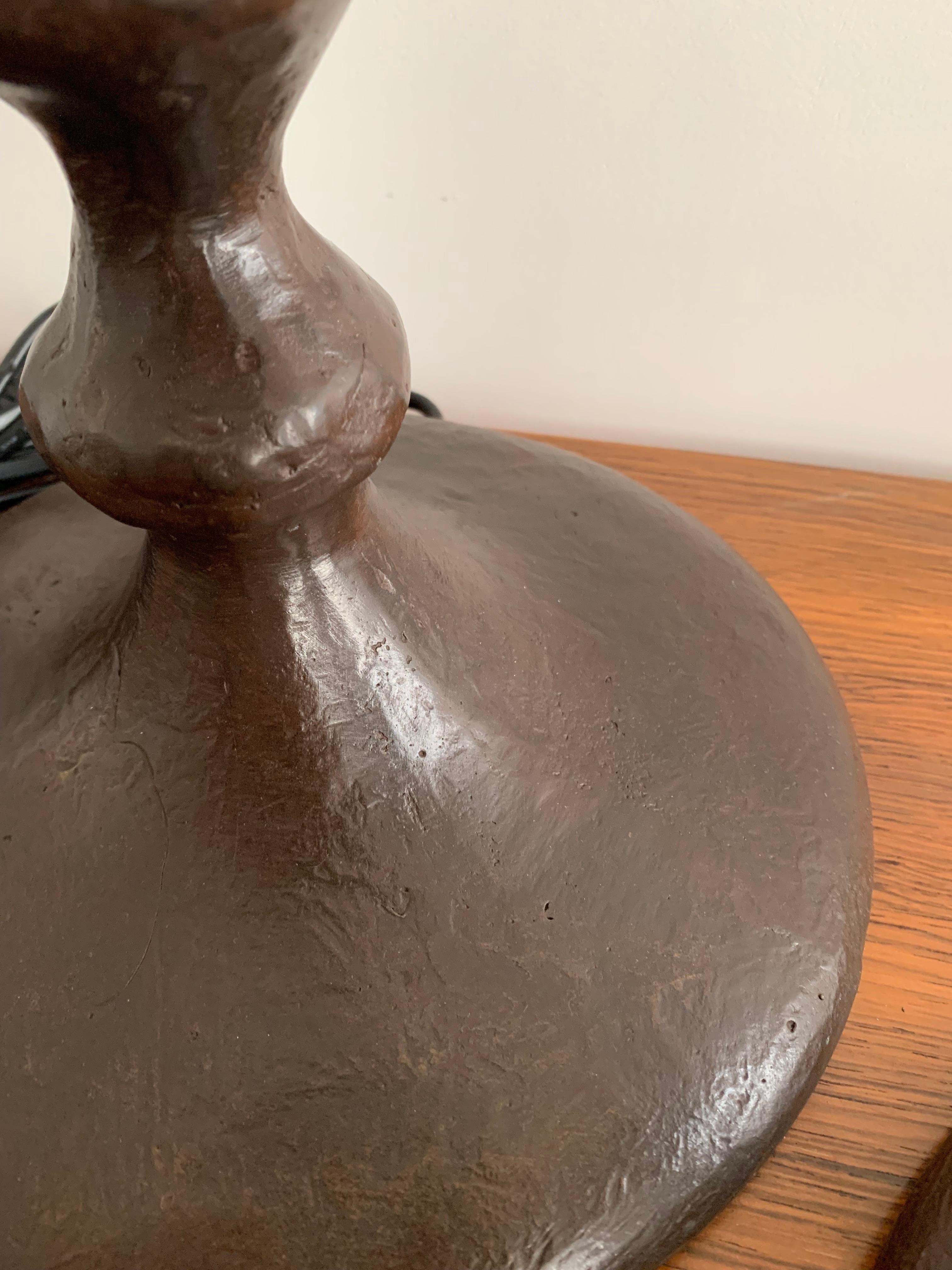 Bronze Giacometti Style Sculptural Table Lamps France 1990 a Pair 5