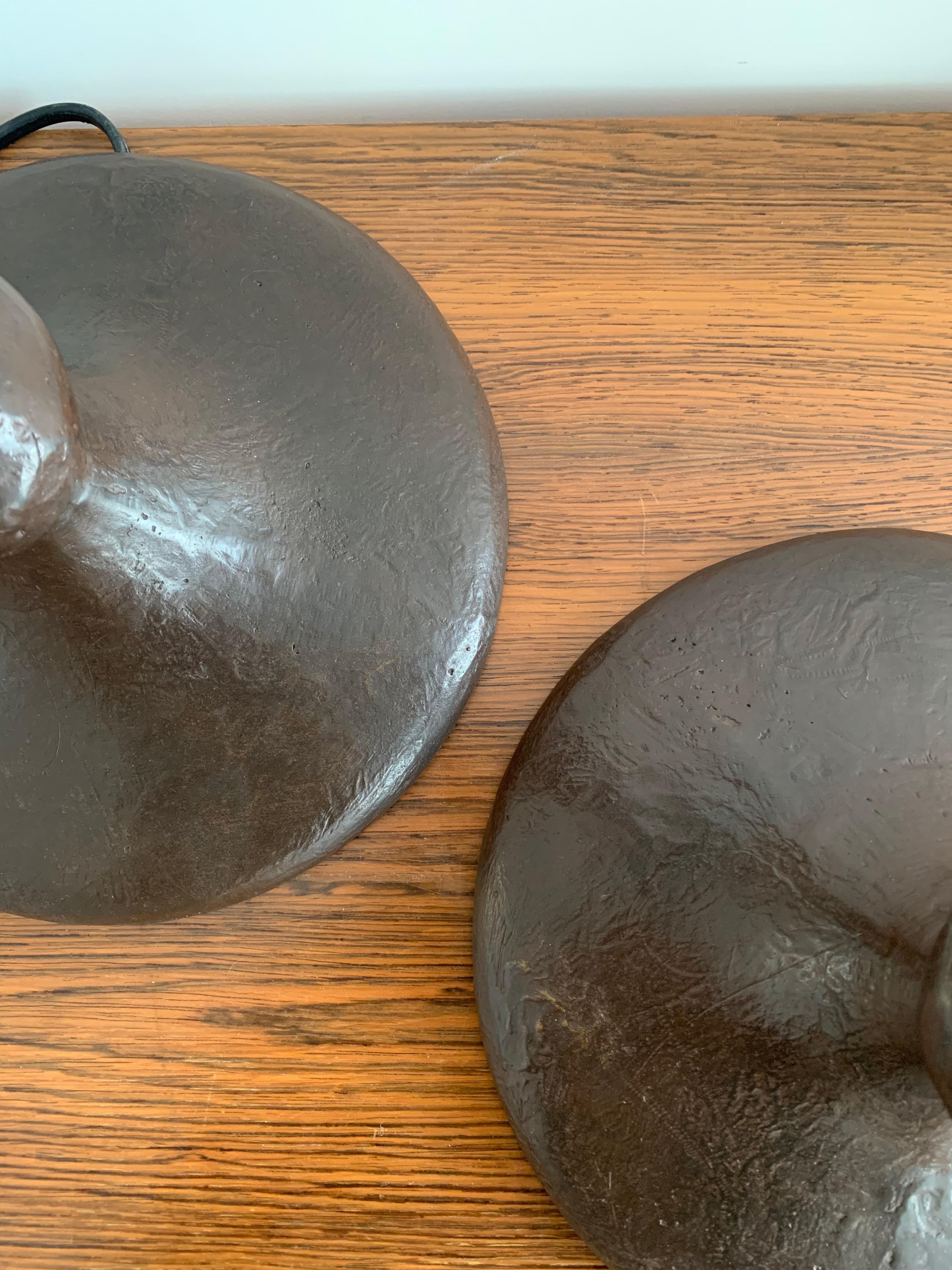 French Bronze Giacometti Style Sculptural Table Lamps France 1990 a Pair