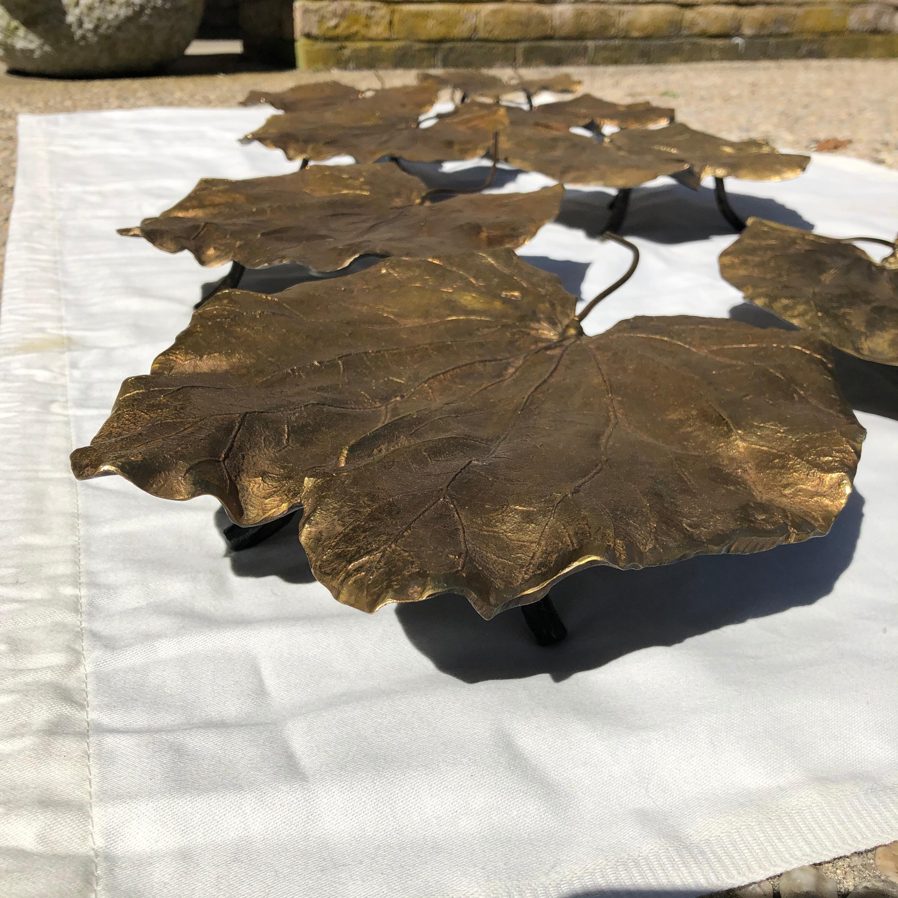 20th Century Bronze Ginkgo Leaves in the Style of Lalanne