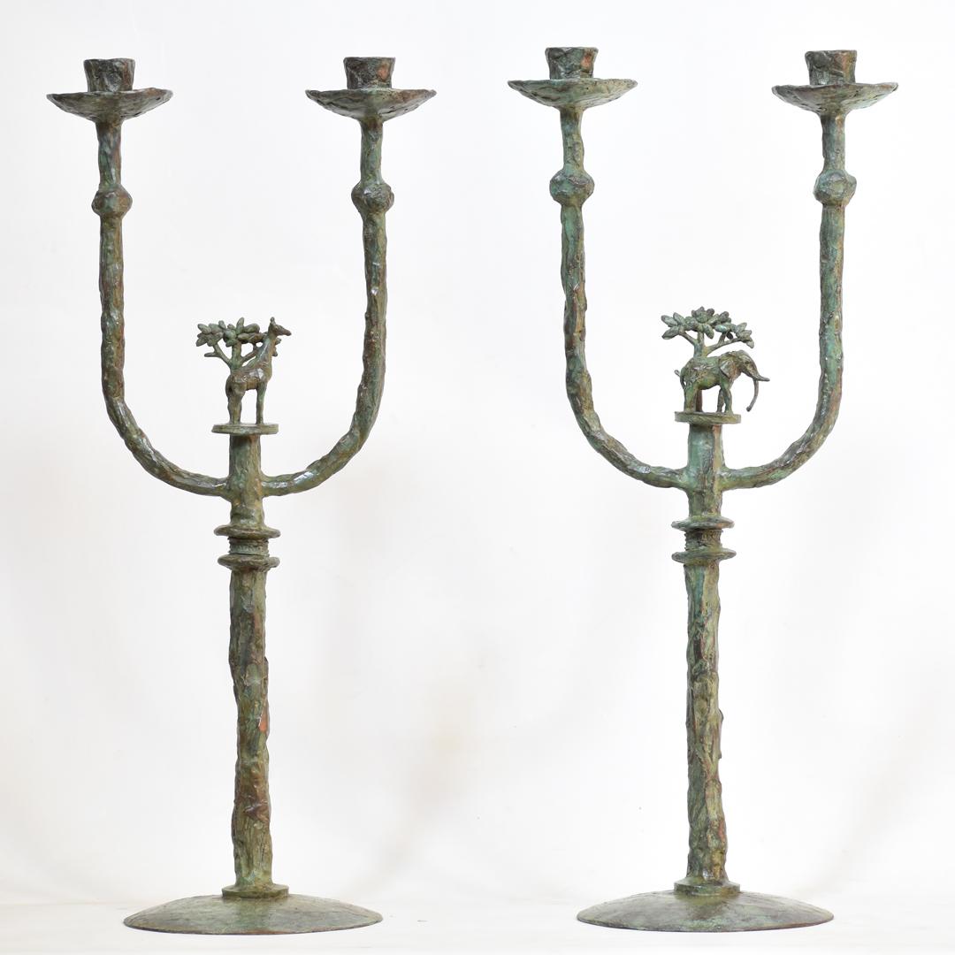 Candelabro Jirafa de Bronce Expresionista en venta