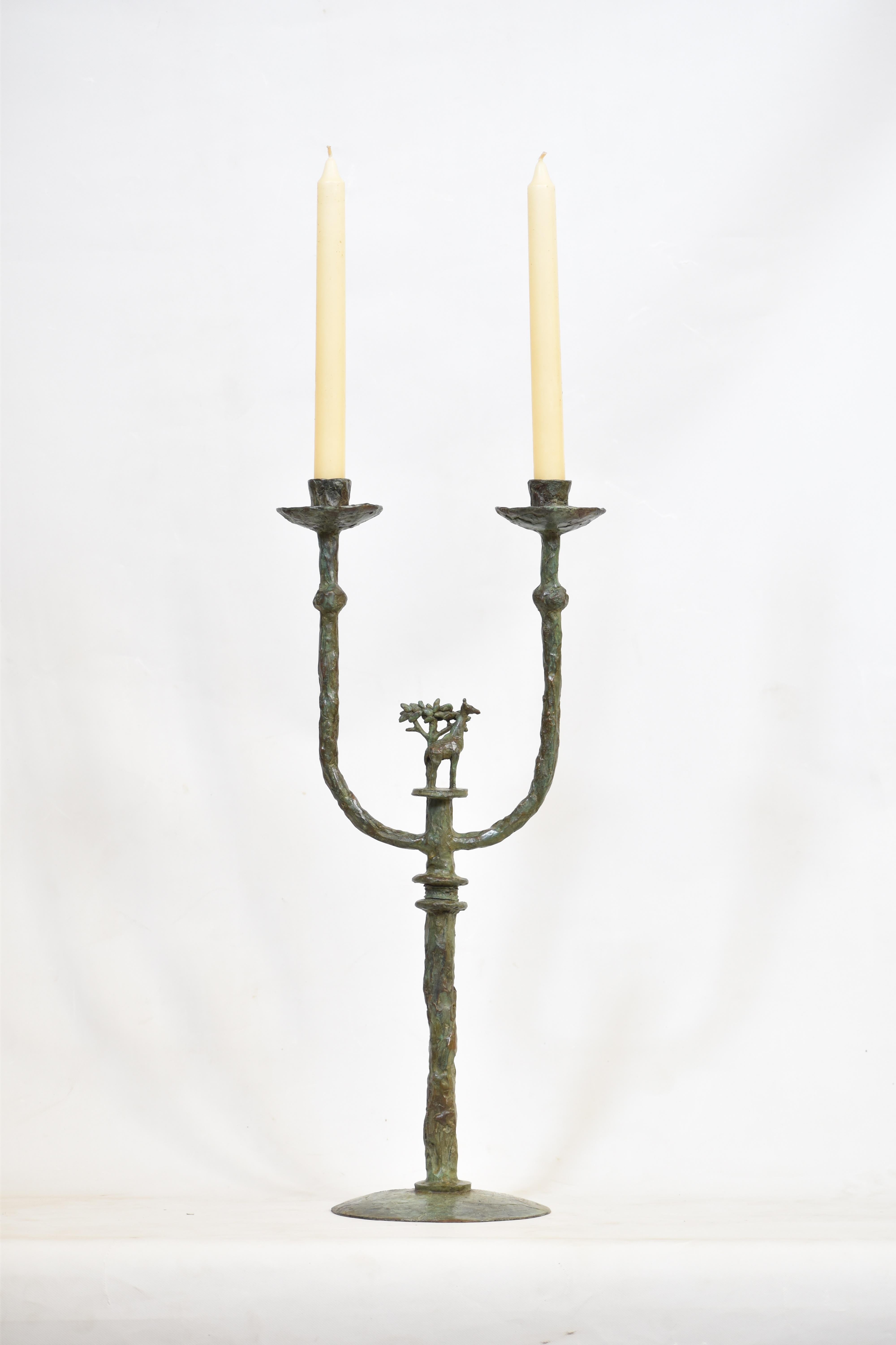 Candelabro Jirafa de Bronce Sudafricano en venta