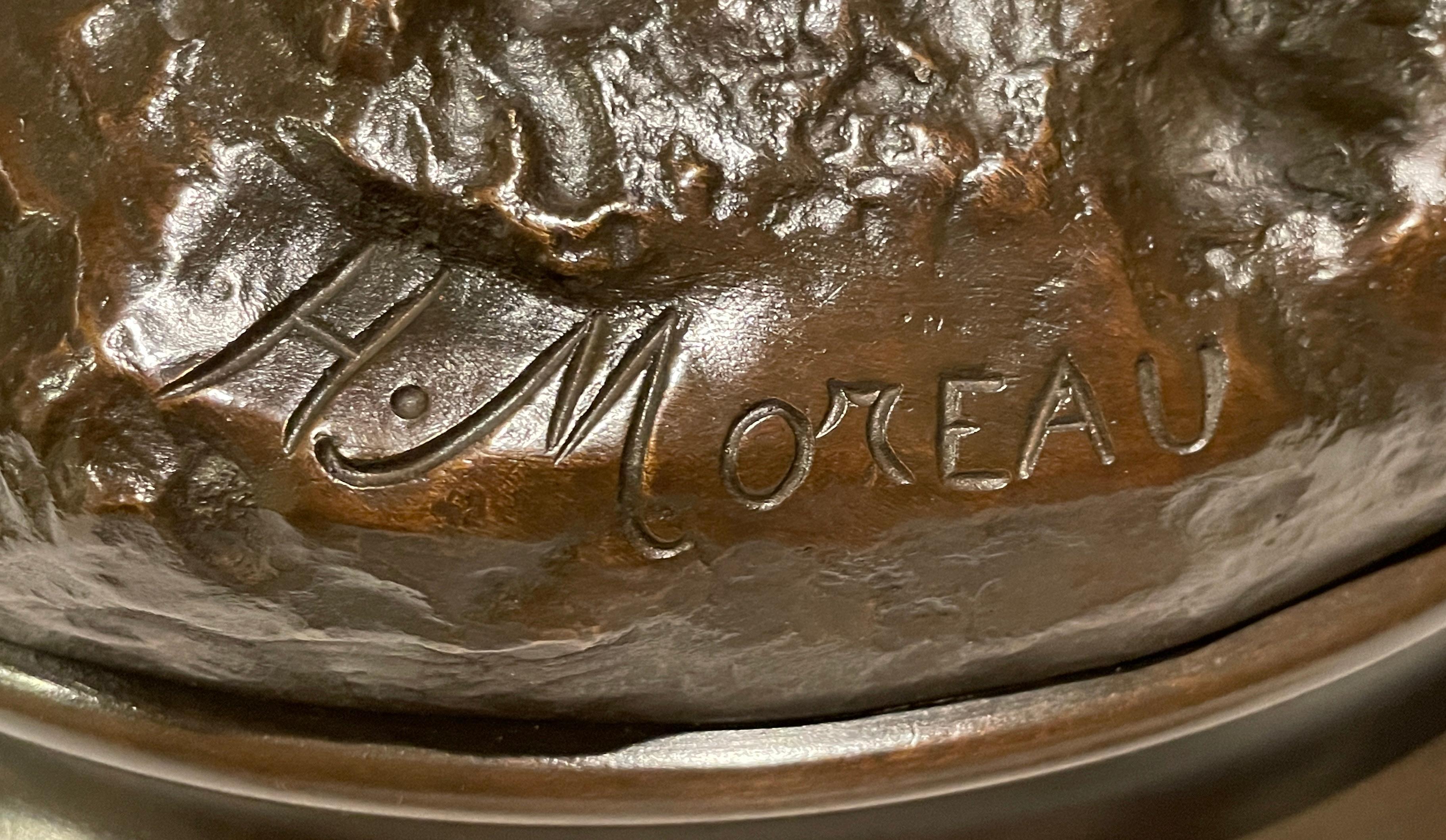Bronze junges Mädchen von Hippolyte Francois Moreau „Mignon“ aus Bronze im Angebot 1
