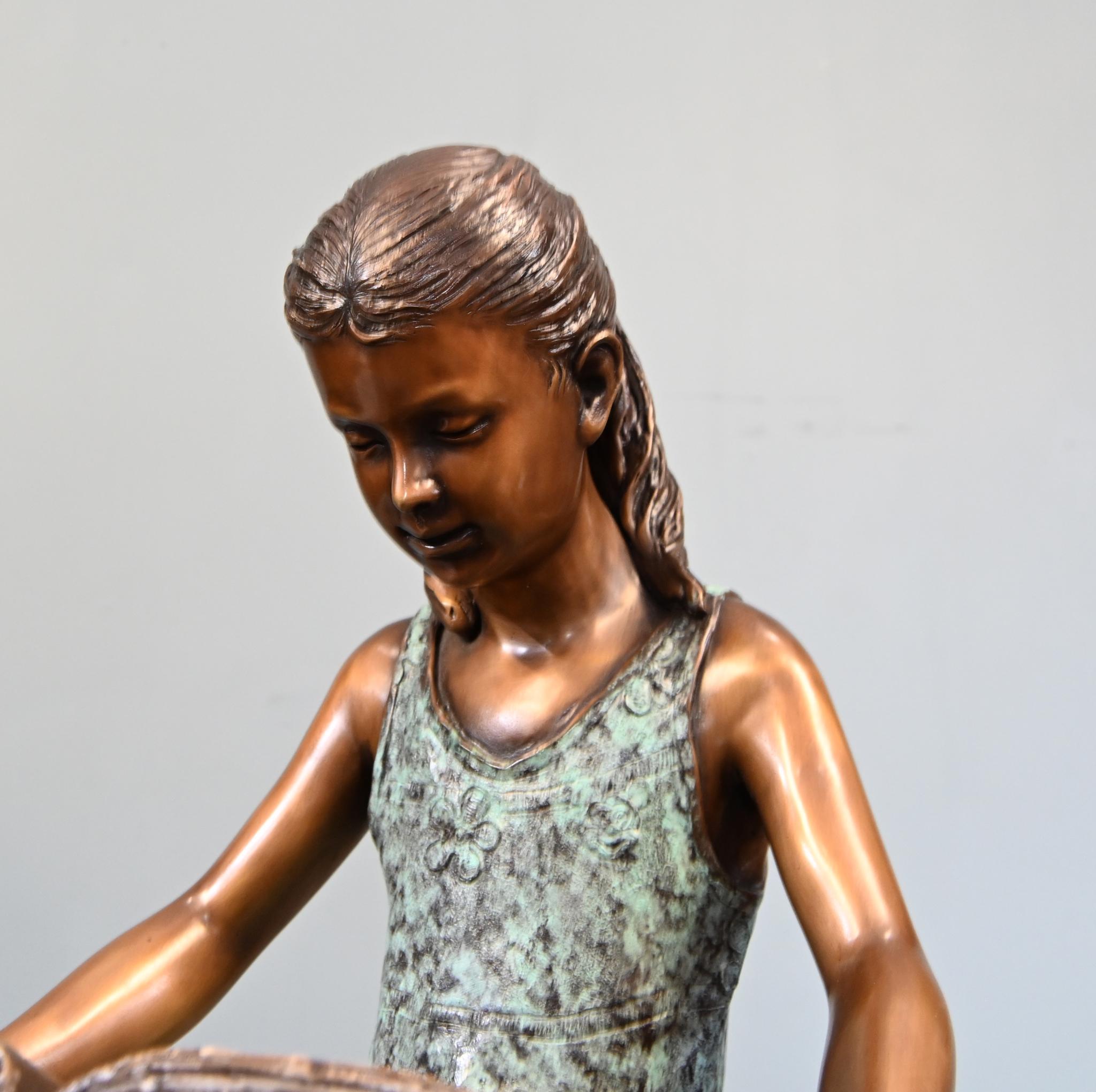 You are viewing a bronze casting of a young girl reading a book
Piece is a table top bronze at 19 inches high - 48 CM
Lovely verdis gris patina to the bronze statue which is finely cast
Offered in great shape ready for home use right away
We ship to