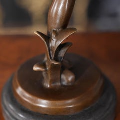 Bronze Girl with Thorn in Foot on Marble Base