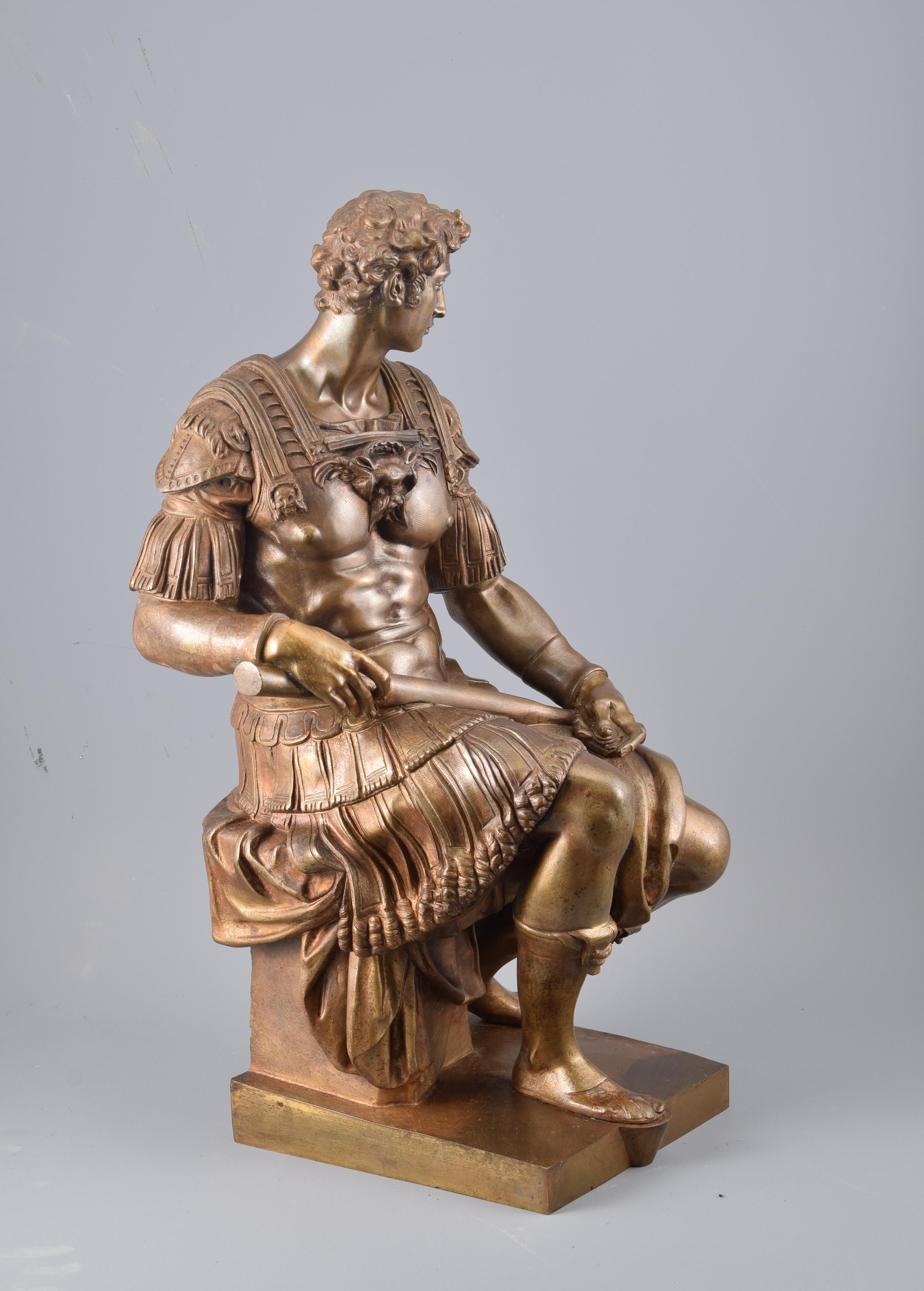 Neoclassical Bronze, Giuliano Di Lorenzo de Medici, France, After Michelangelo Buonarroti