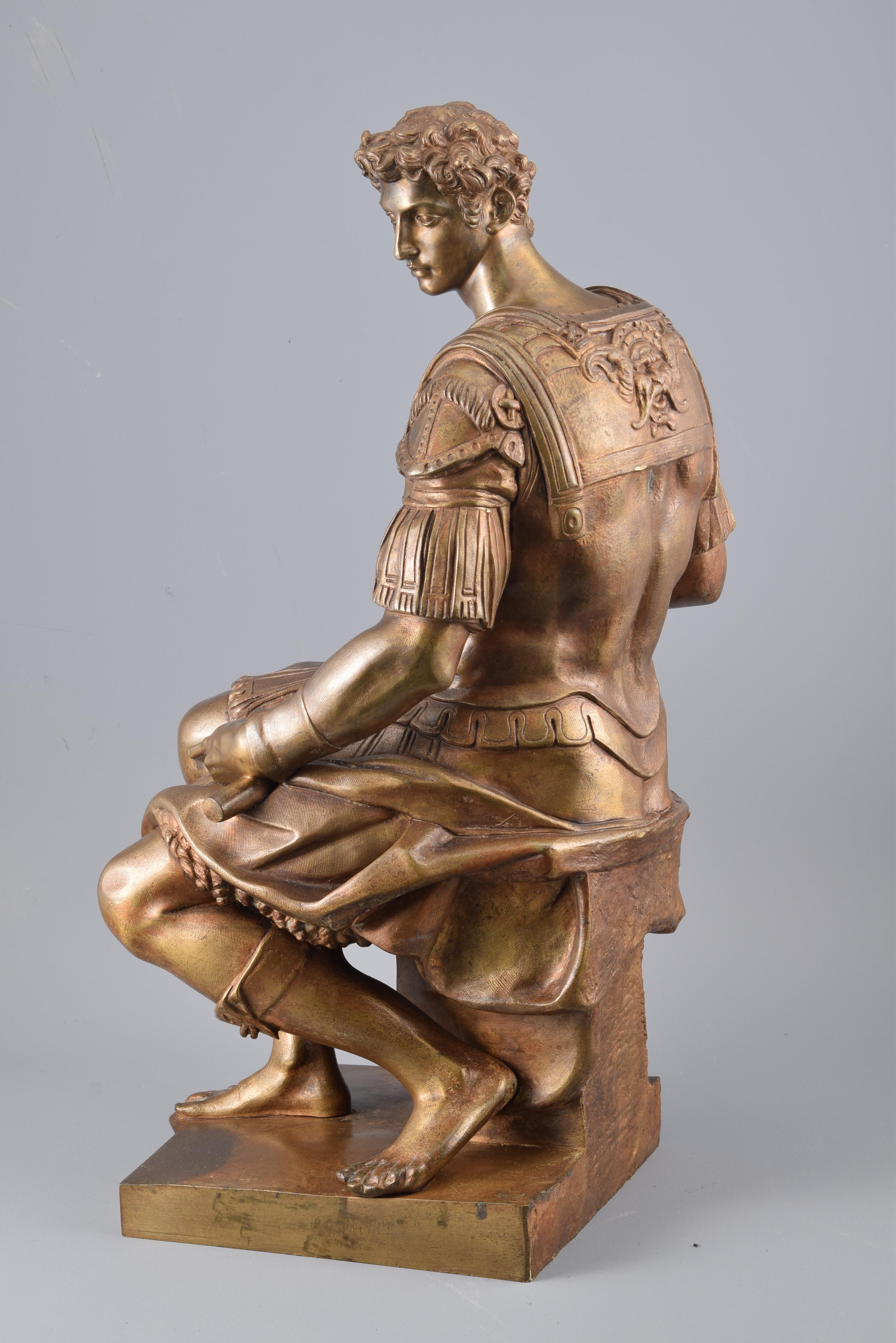 Bronze, Giuliano Di Lorenzo de Medici, France, After Michelangelo Buonarroti In Good Condition In Madrid, ES