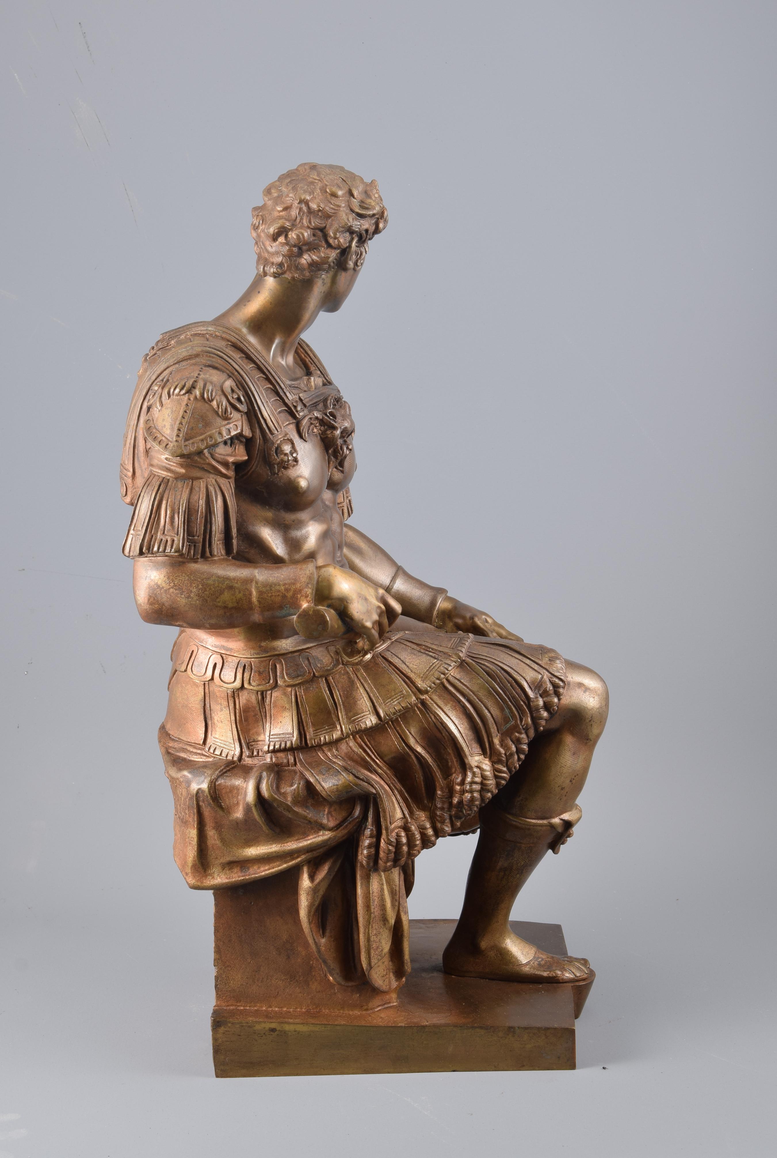 Bronze, Giuliano Di Lorenzo de Medici, France, After Michelangelo Buonarroti 2