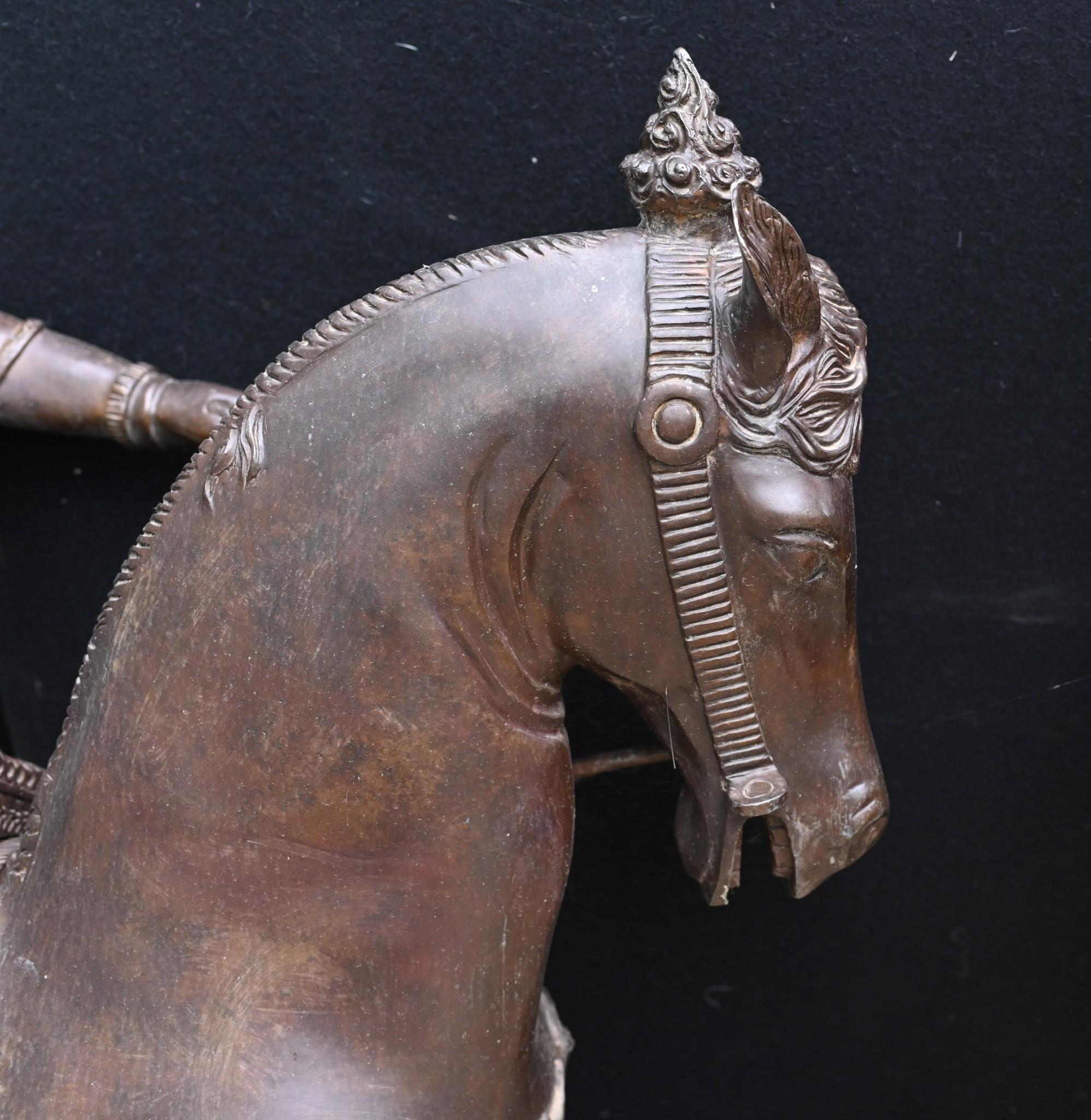 Bronze Statue Gladiateur Cheval Fonte Classique Romaine en vente 6