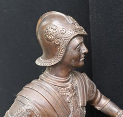 Bronze Gladiator Statue Horse Casting Classical Roman