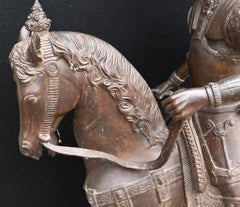 Bronze Gladiator Statue Horse Casting Classical Roman