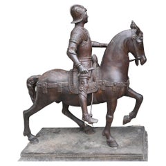 Estatua Gladiador Caballo Fundición Bronce Clásico Romano