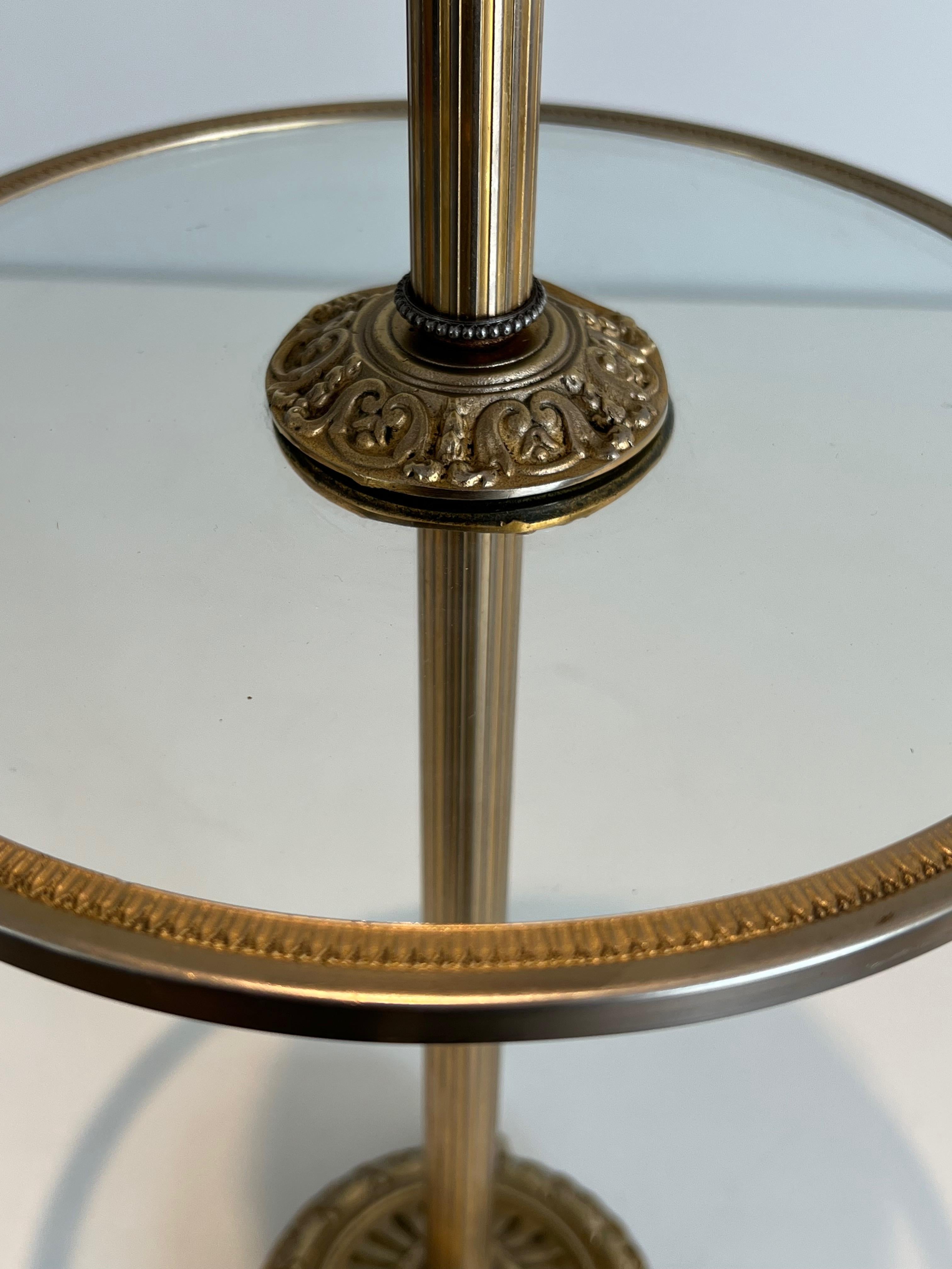Bronze, Glass and Brass Ashtray on Stand by Maison Baguès For Sale 8