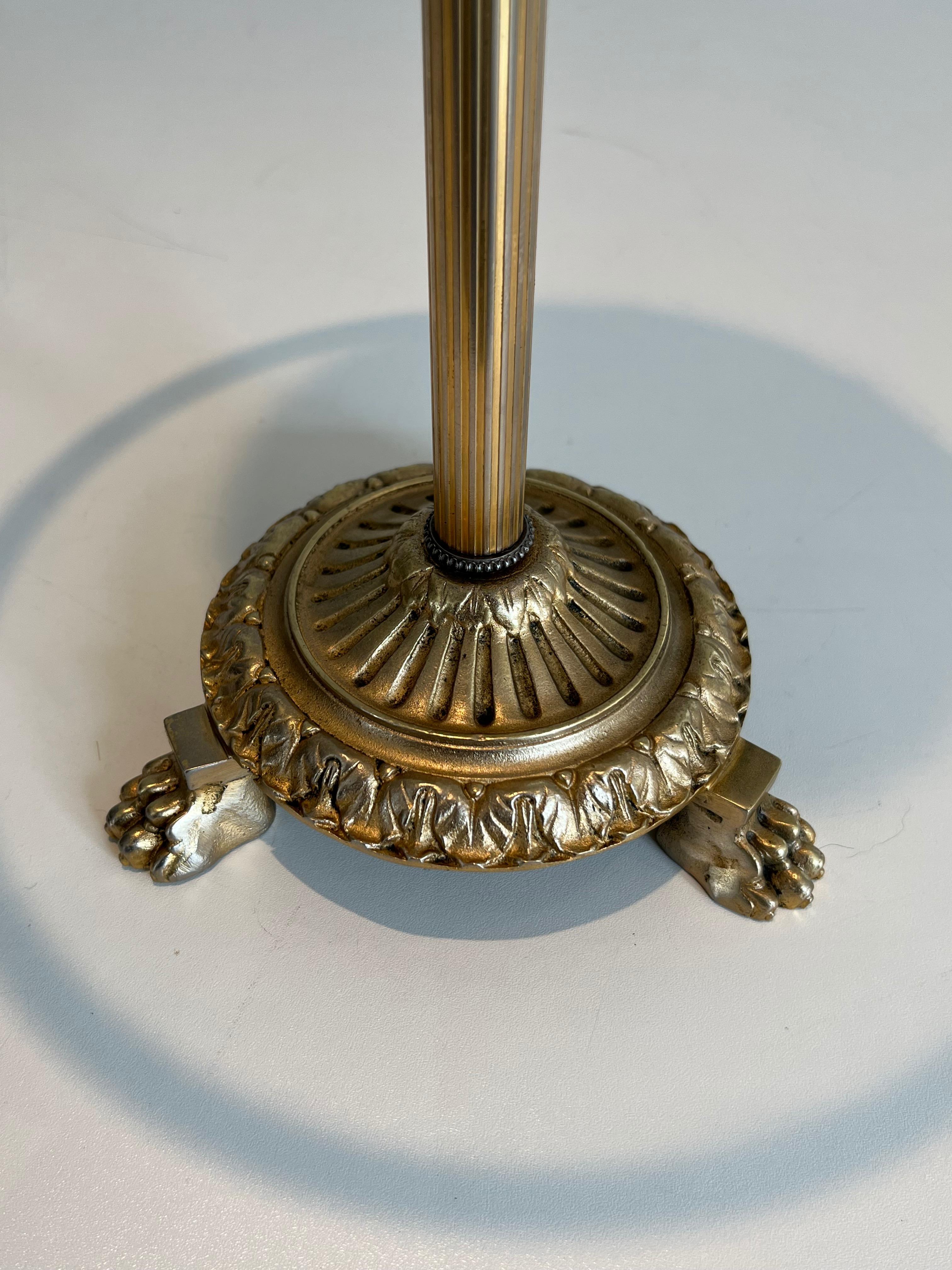 Bronze, Glass and Brass Ashtray on Stand by Maison Baguès For Sale 9