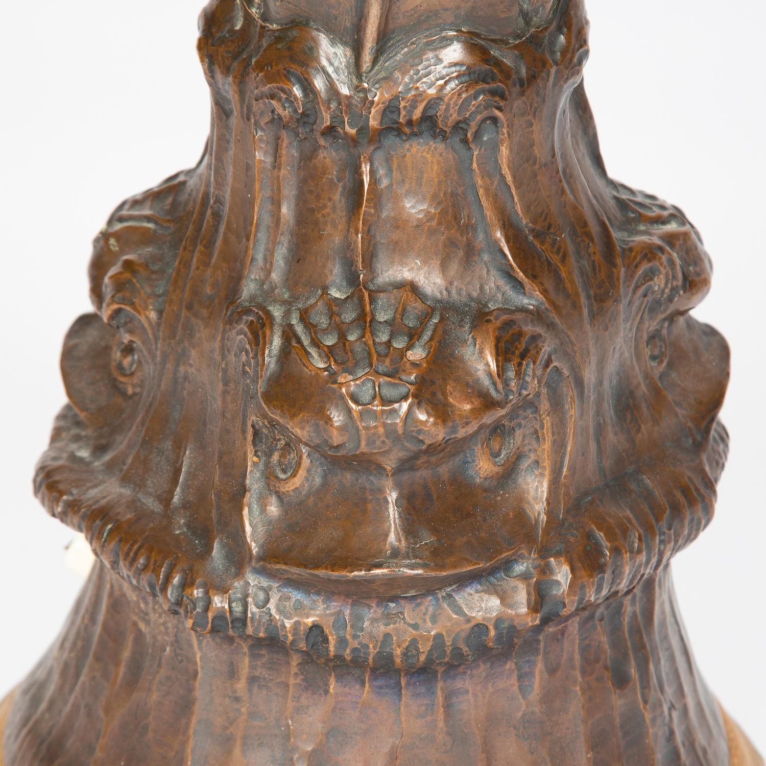 Jugendstil Bronze and Glass Jugenstil Table Lamp