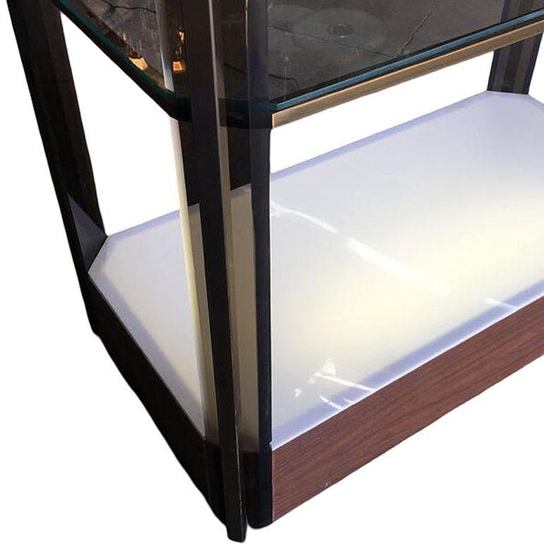 Scaffale luminoso in vetro bronzo con accenti in acrilico fumé in vendita 1