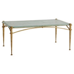 Vintage Bronze + Glass Top Rectangular Coffee Table by Lothar Klute, Germany 1970s