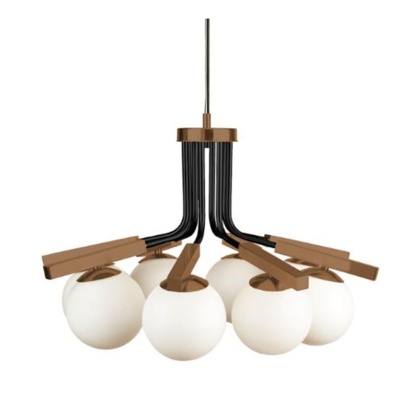 Globe I Suspension lamp by Dooq
Dimensions: W 80 x D 80 x H 45 cm
Materials: lacquered metal, polished or brushed metal, bronze.
Also available in different colors and materials. 

Information:
230V/50Hz
8 x max. G9
4W LED

120V/60Hz
8 x