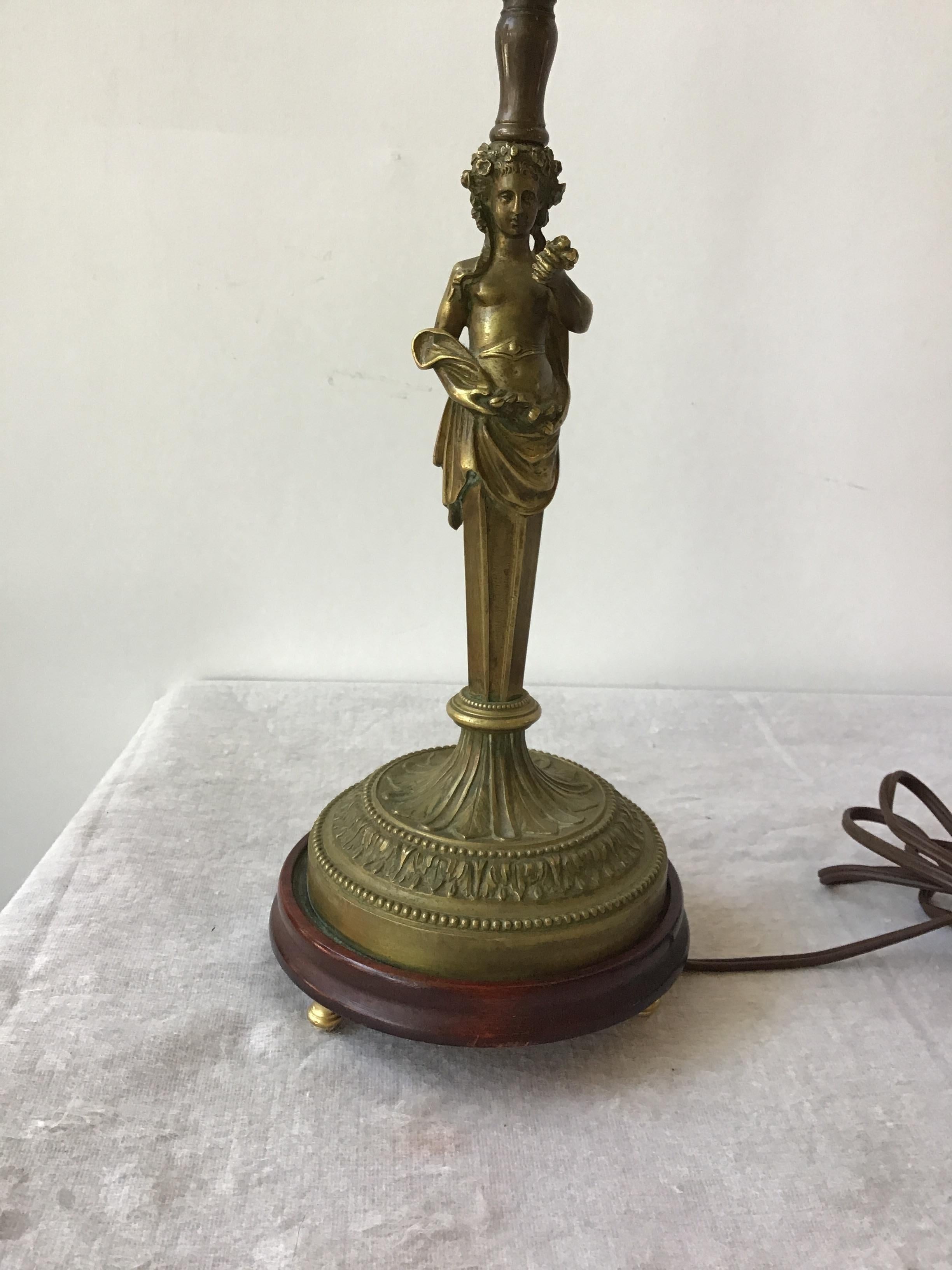 Bronze Goddess Lamp In Good Condition In Tarrytown, NY