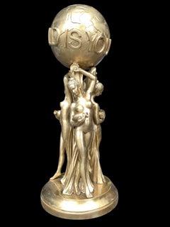 Bronze Gold Gild Statue 'THE WORLD IS YOURS', 20th Century