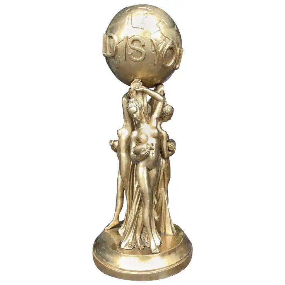 Bronze Gold Gild Statue 'the World Is Yours', 20th Century at 1stDibs