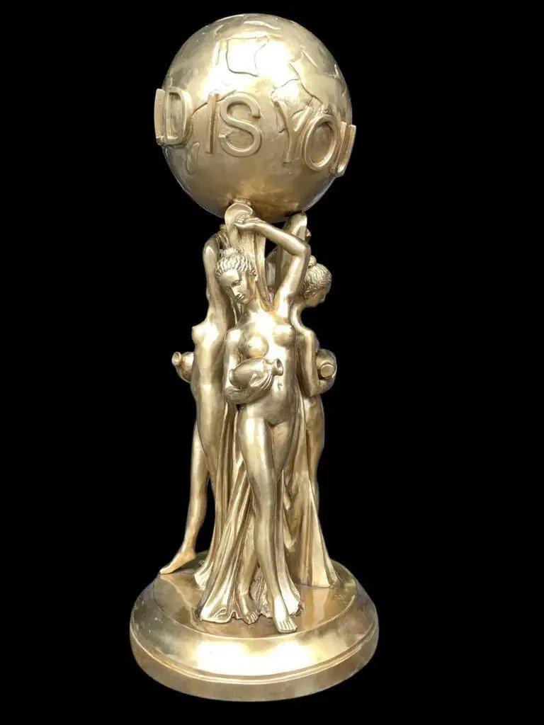 Bronze Gold Gild Statue 'the World Is Yours', 20th Century at 1stDibs