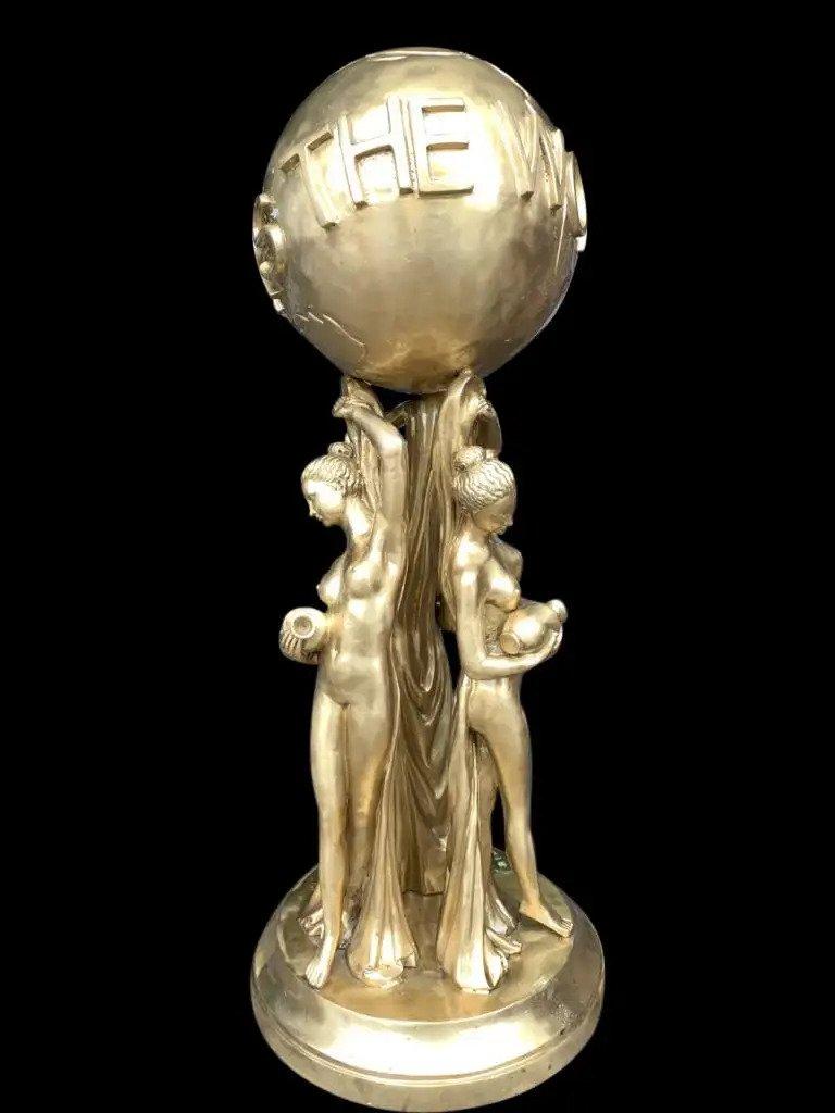 Bronze Gold Gild Statue 'the World Is Yours', 20th Century at 1stDibs