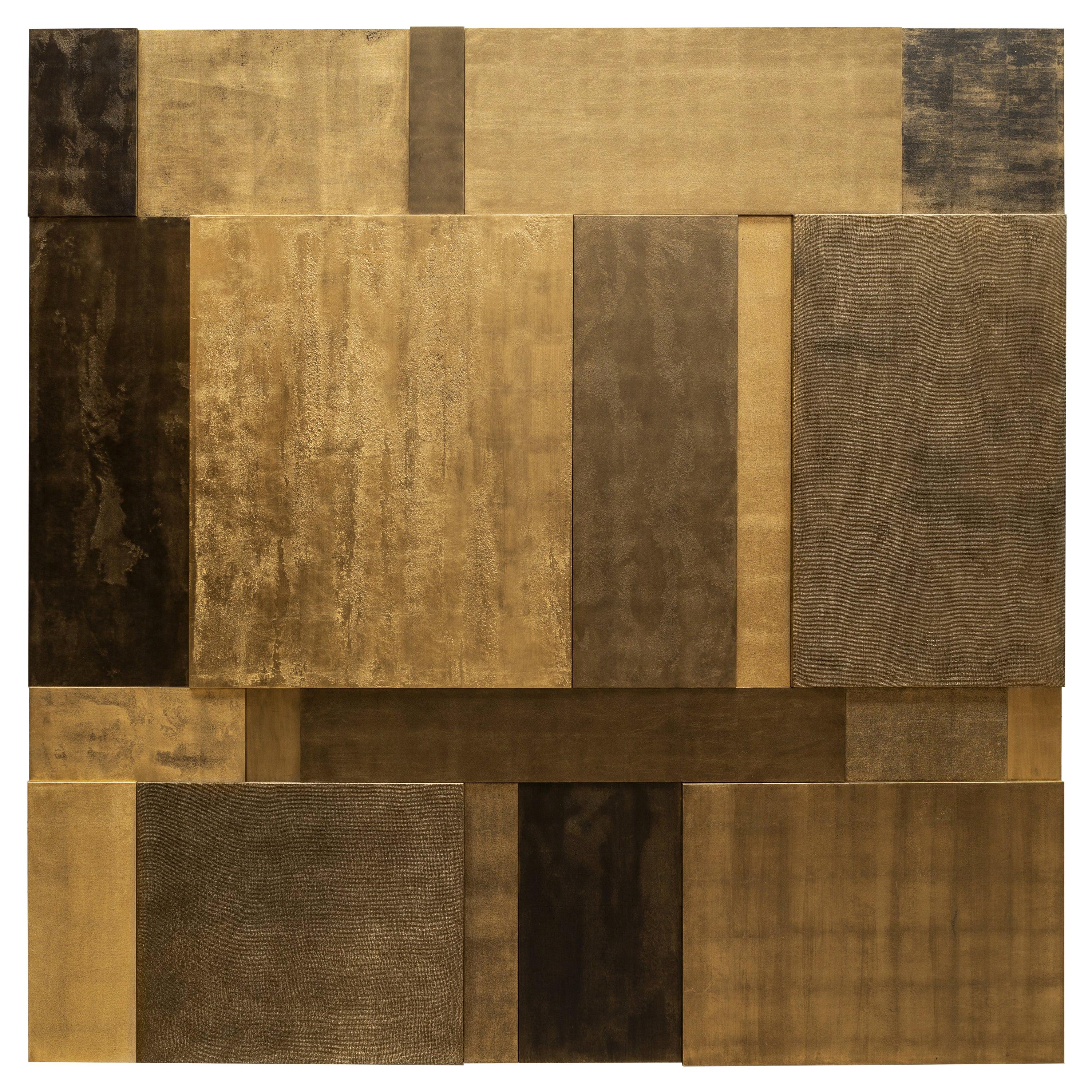 Bronze, Gold Leaf and MixedMedia Mural Composition No. 2 by Pierre Bonnefille For Sale at 1stDibs