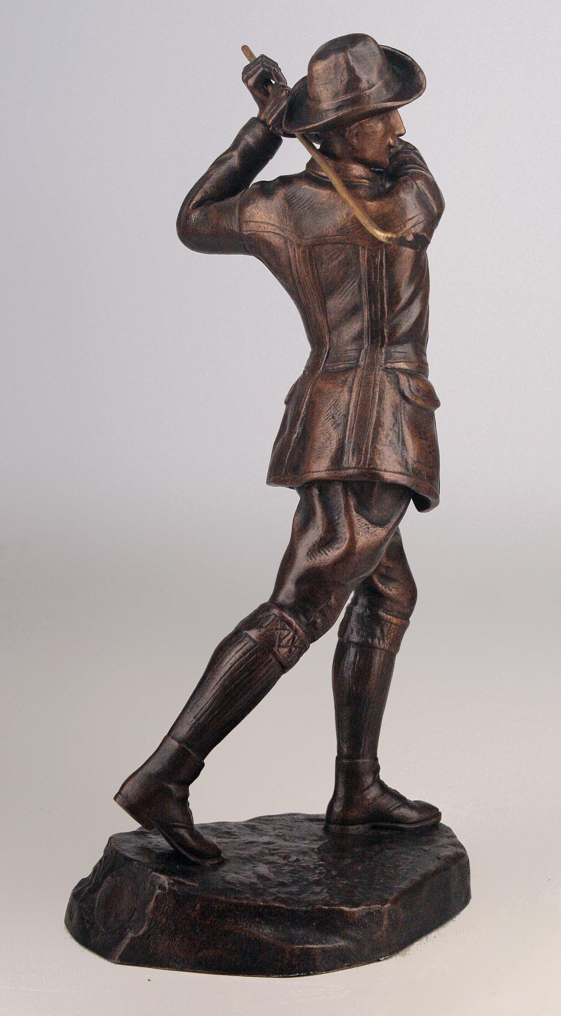 Bronze golfer sculpture
Gentelman Golfer
bronze material with brown patina
Very good general condition
Natural wear and tear over time
Attributed P. Vannier
Paul Vannier French sculptor and medalist (1880-1940)
It has a stamp from the importer (Casa