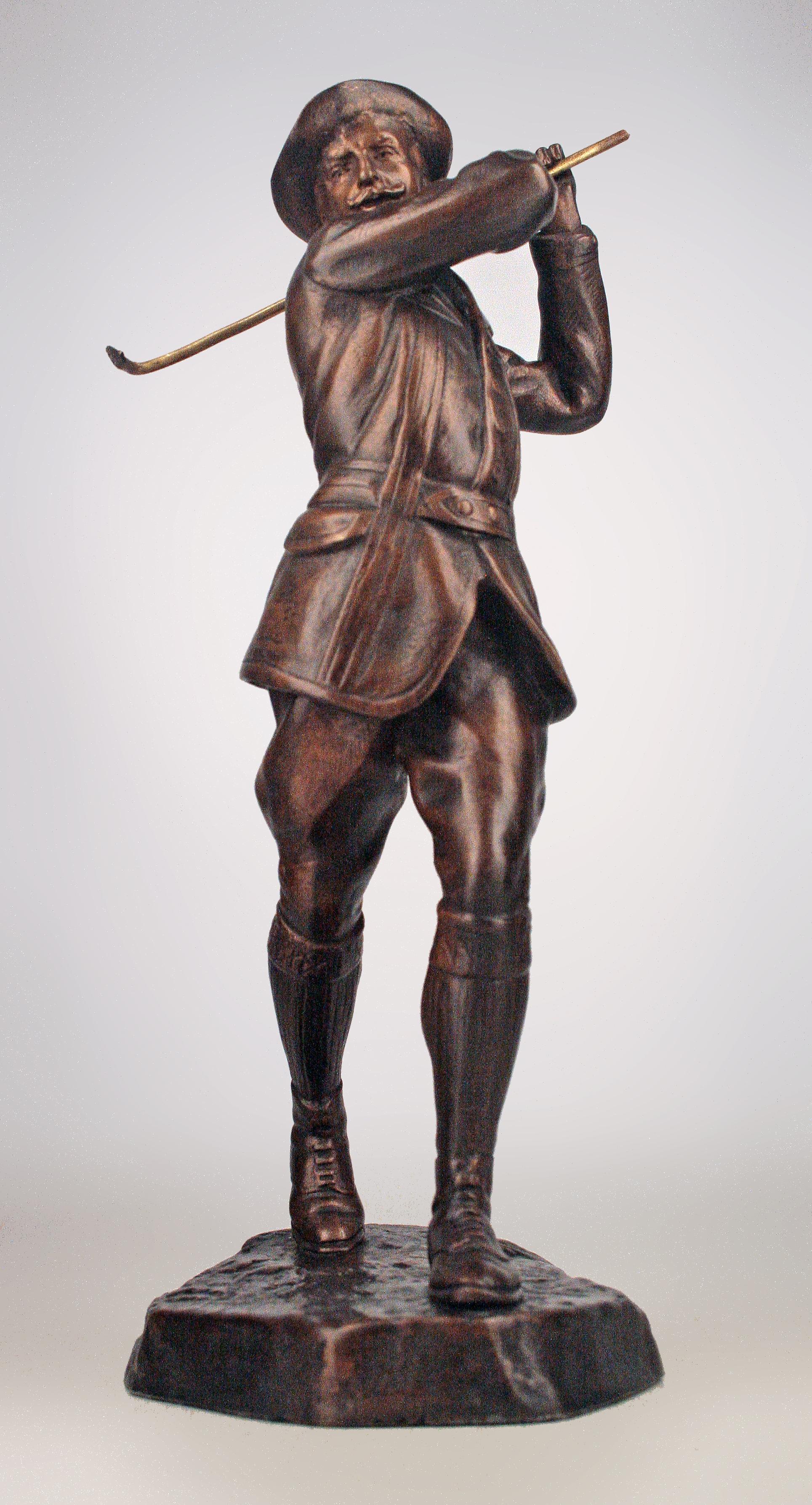 Sculpture de golfeur en bronze en vente 1