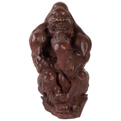 Bronze Gorilla "The Thinker"