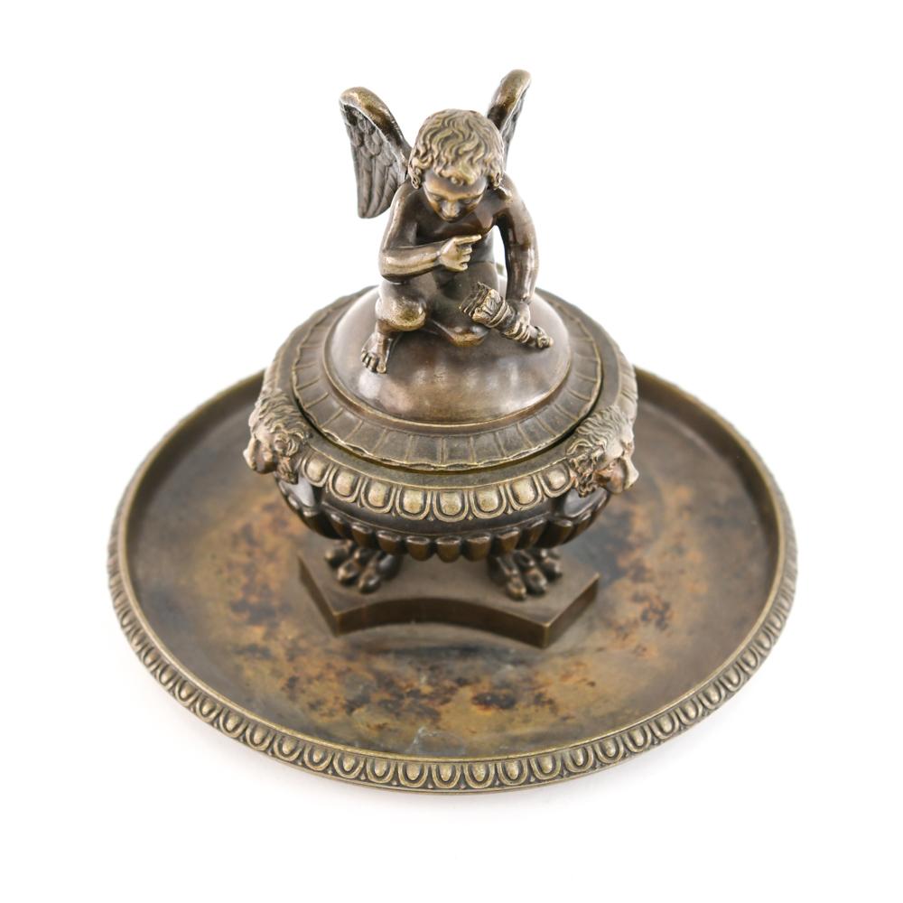 Bronze Grand Tour Inkwell In Good Condition In Norwalk, CT