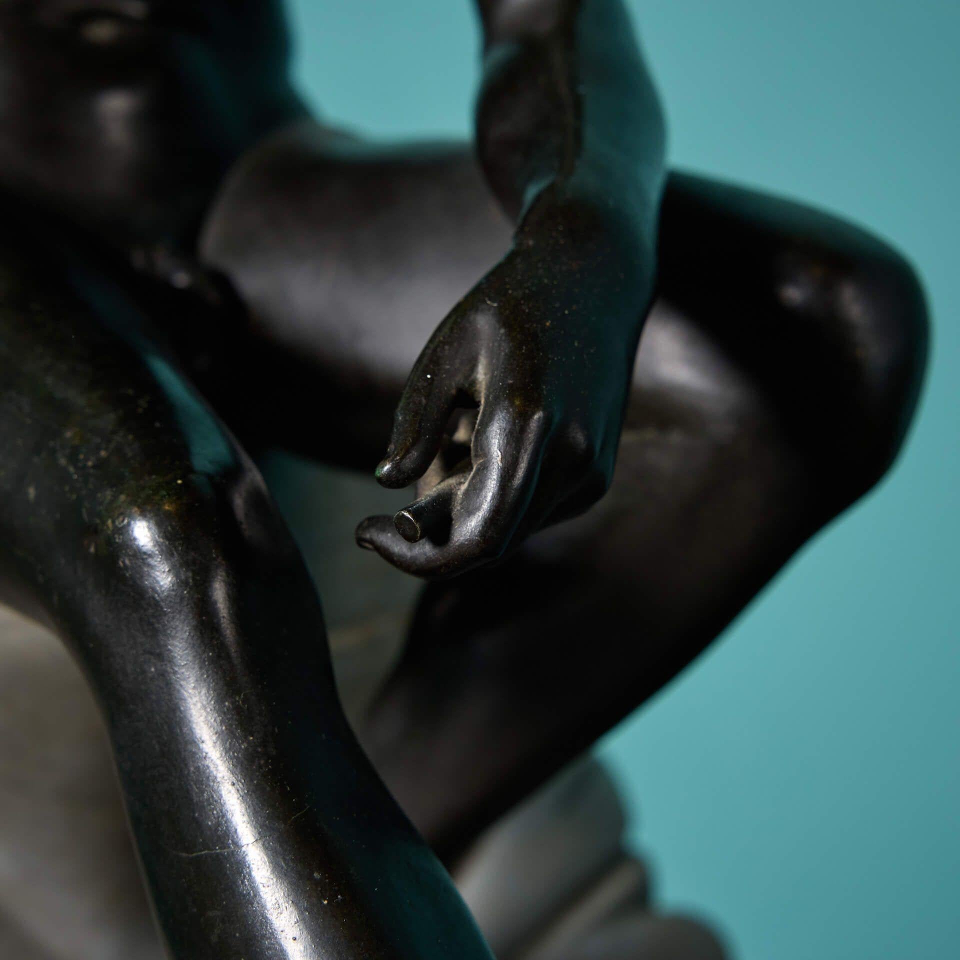 XIX secolo Scultura in bronzo del Grand Tour con Ermes seduto dopo l'Antico in vendita