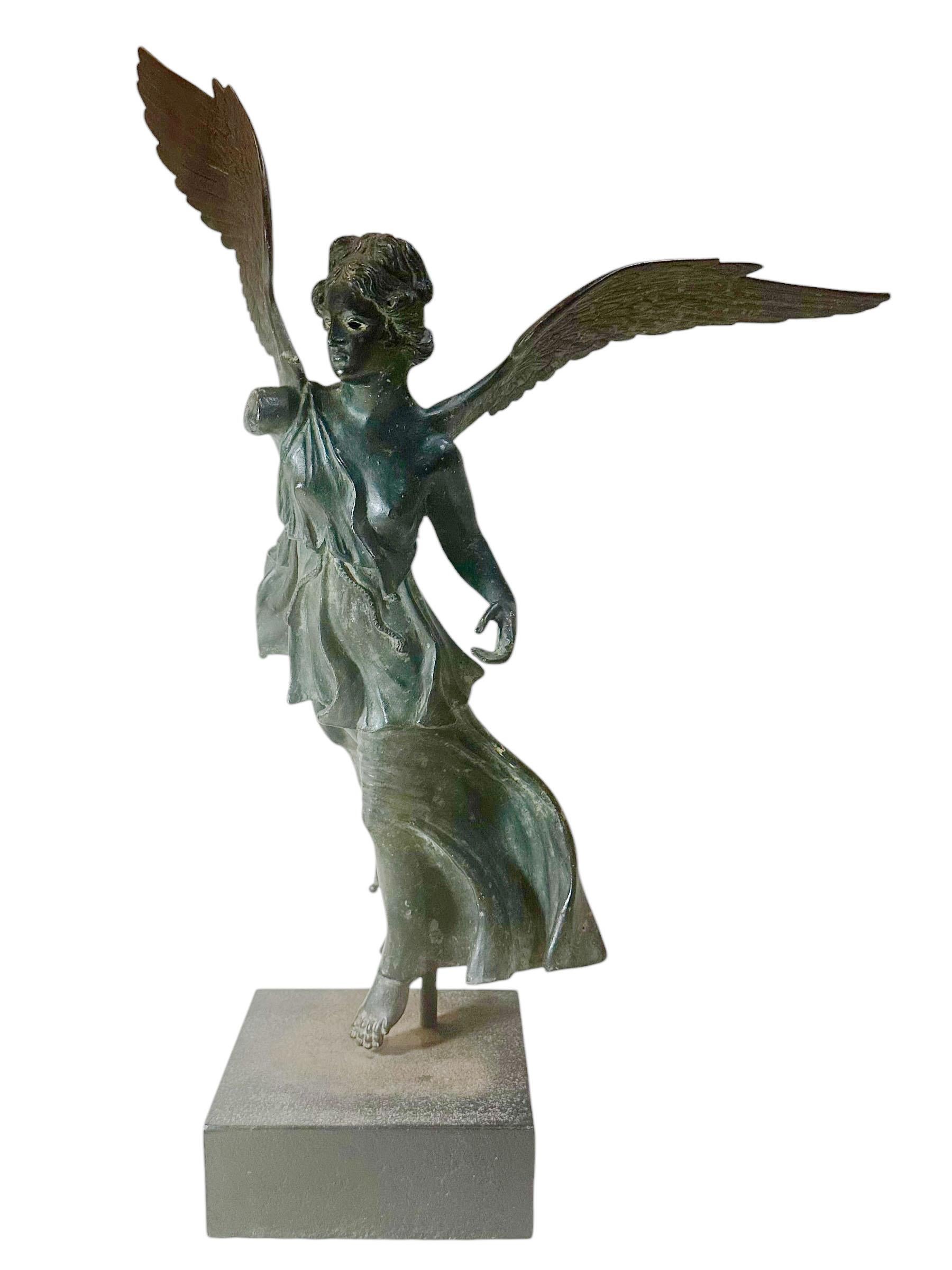 Late 19th Century Bronze Grand Tour Winged Victory Statue For Sale