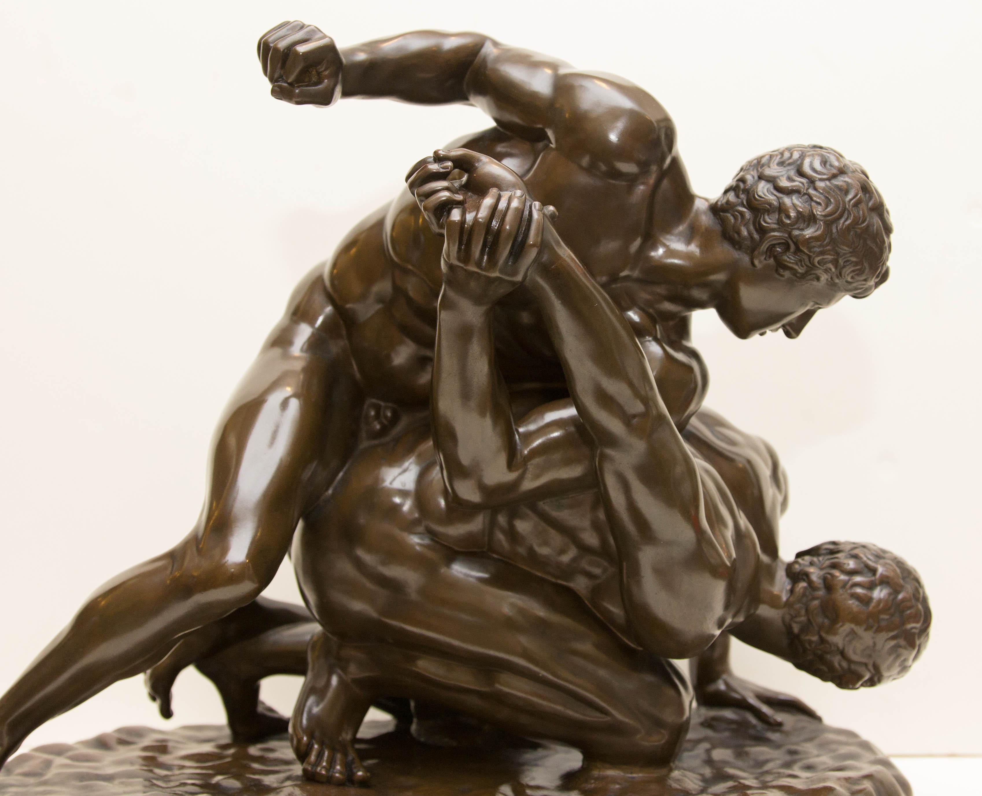 greco roman wrestling statue