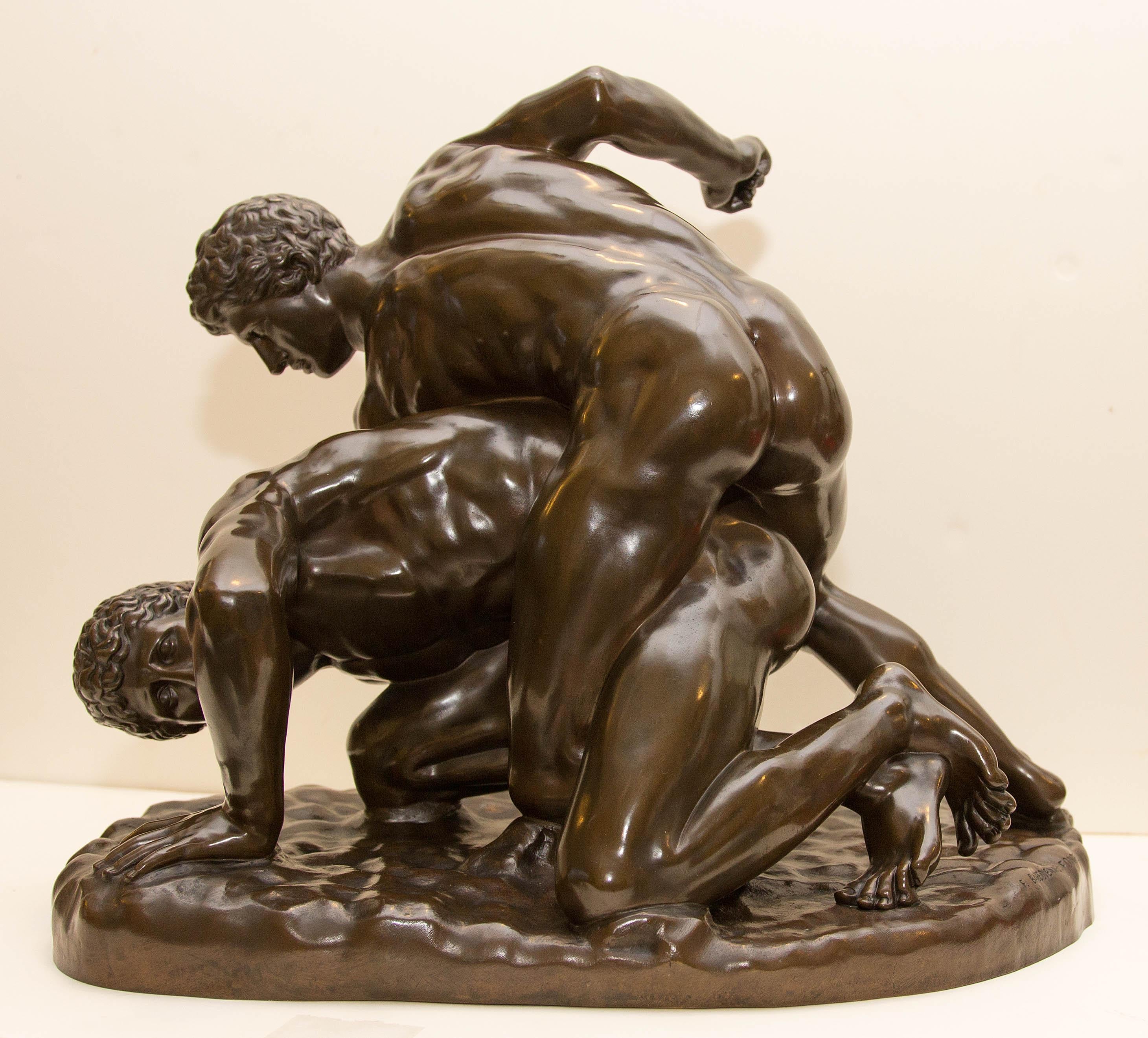 greco roman wrestling statue