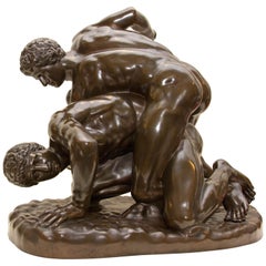 Bronze Greco-Roman Wrestlers F. Barbedienne Foundry