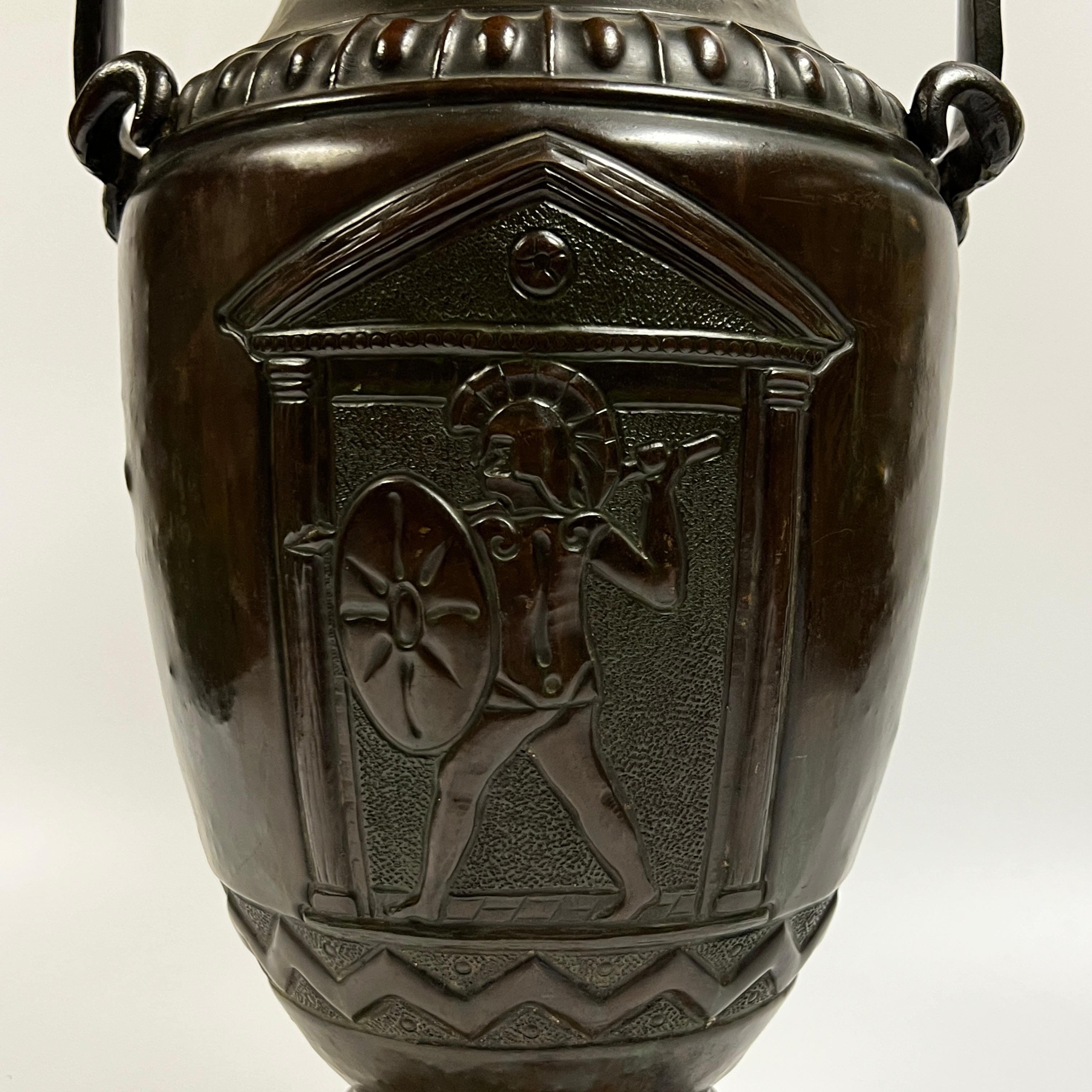 Bronze Greek Volute Krater Vase For Sale 7