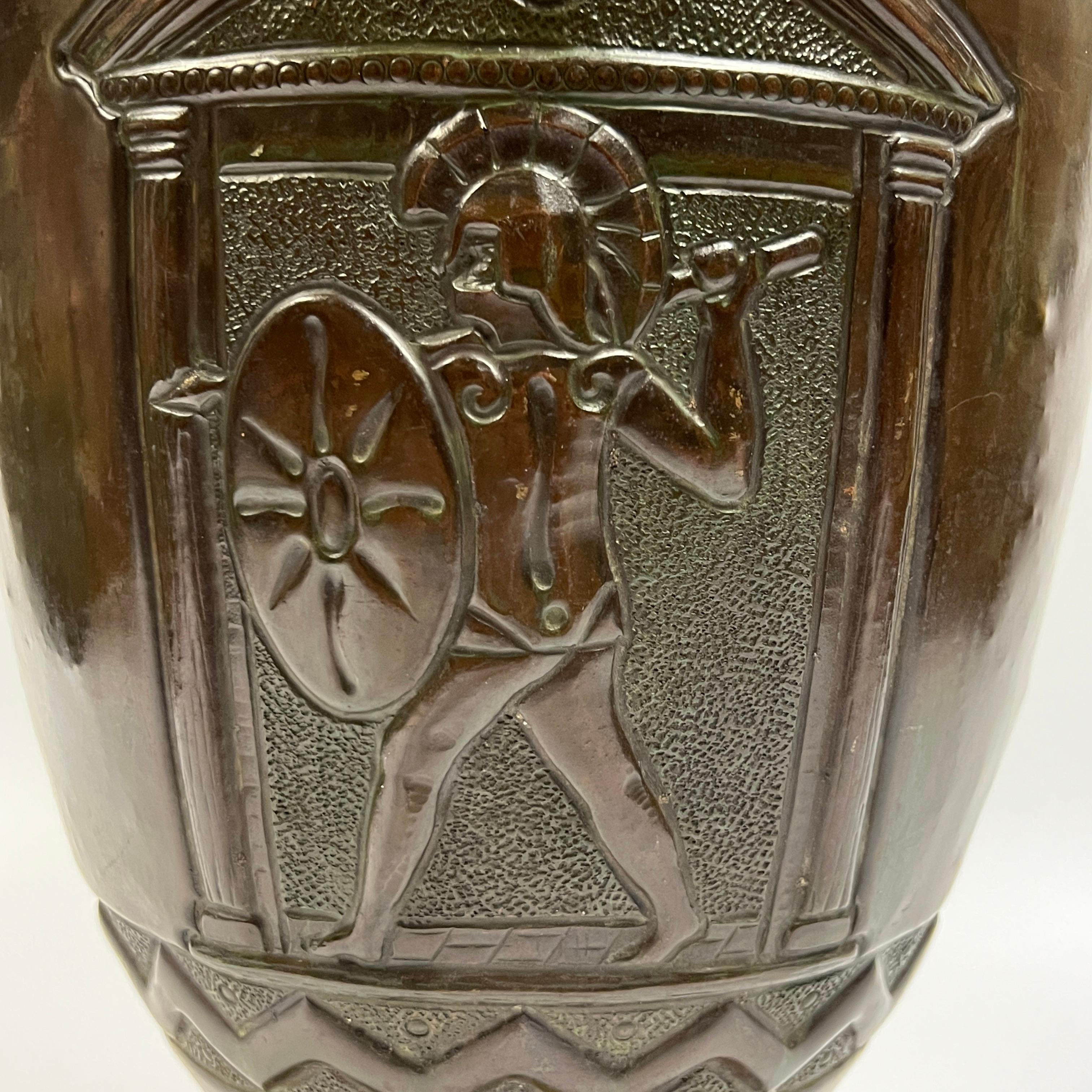 Early 20th Century Bronze Greek Volute Krater Vase For Sale