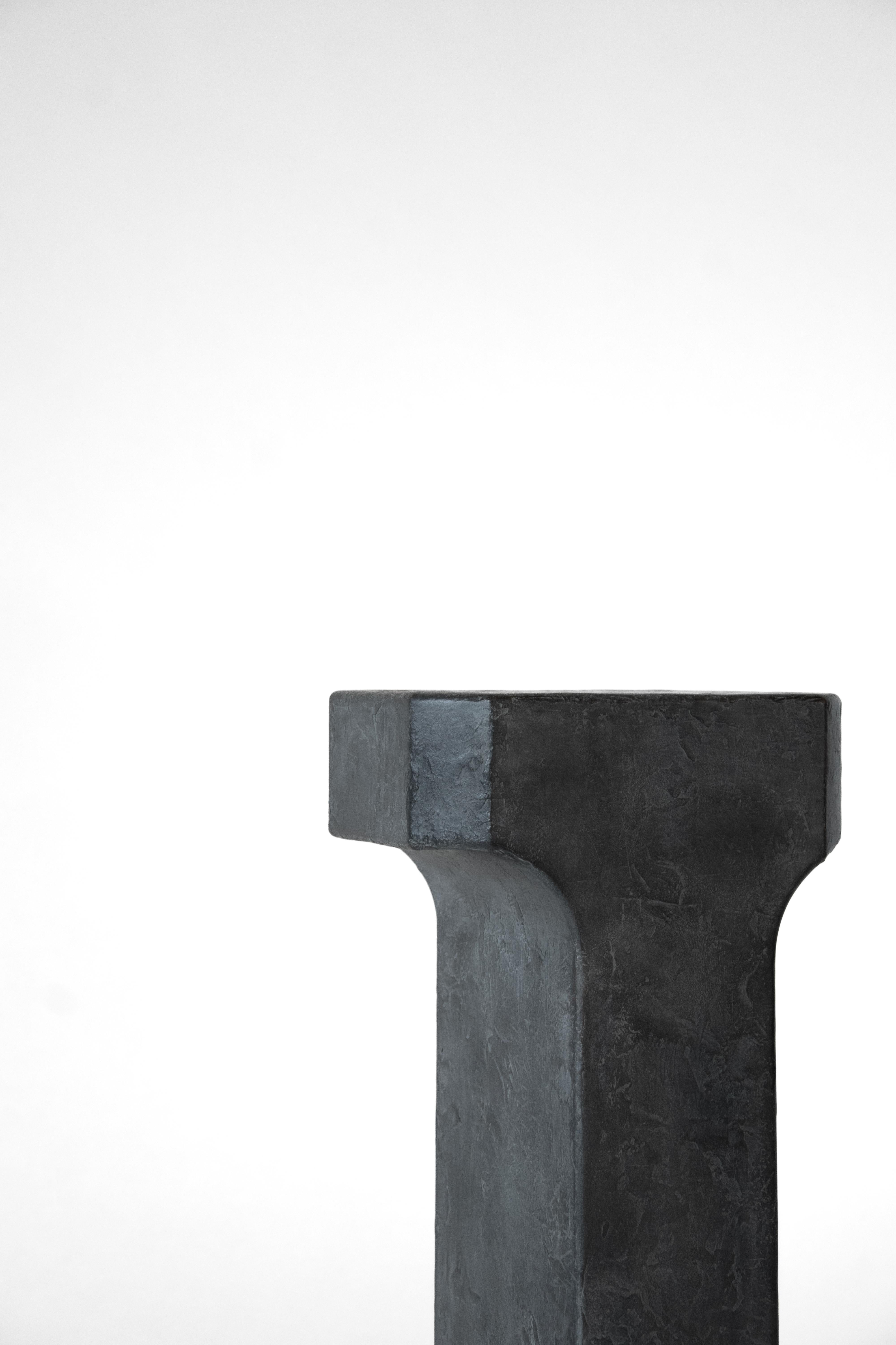 Post-Modern Bronze Grey Patina Arch Side Table by Eichkorn For Sale