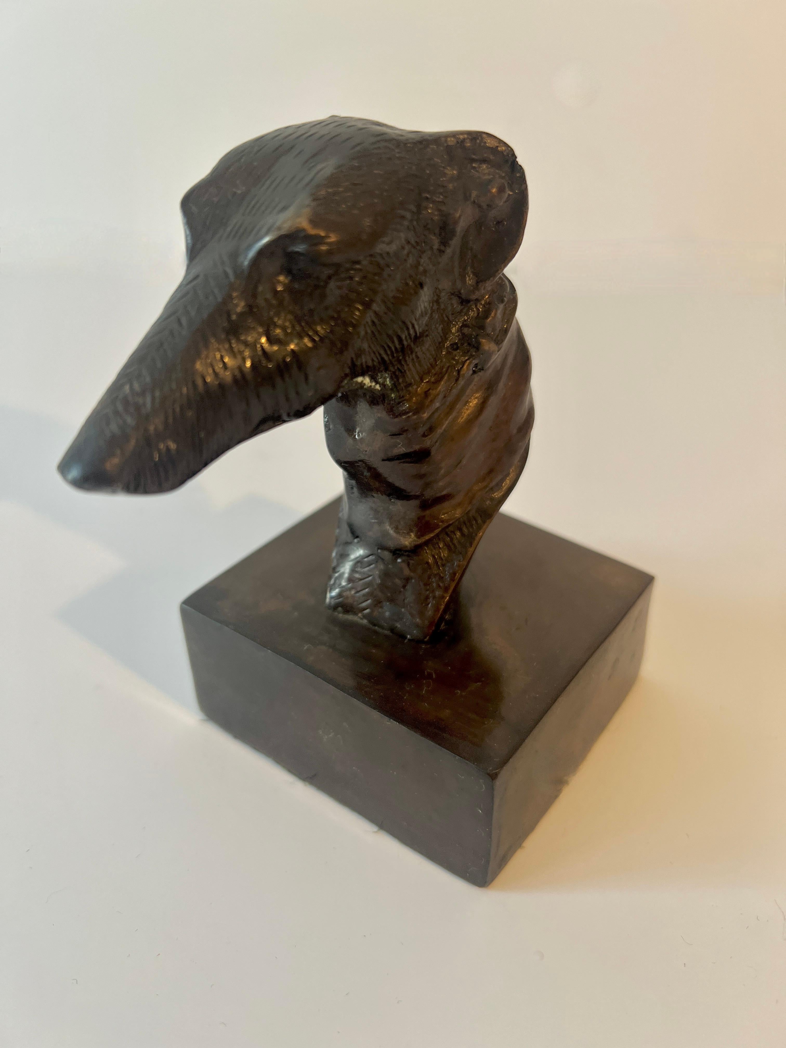 Bronze Greyhound Bookend or Paperweight In Good Condition In Los Angeles, CA