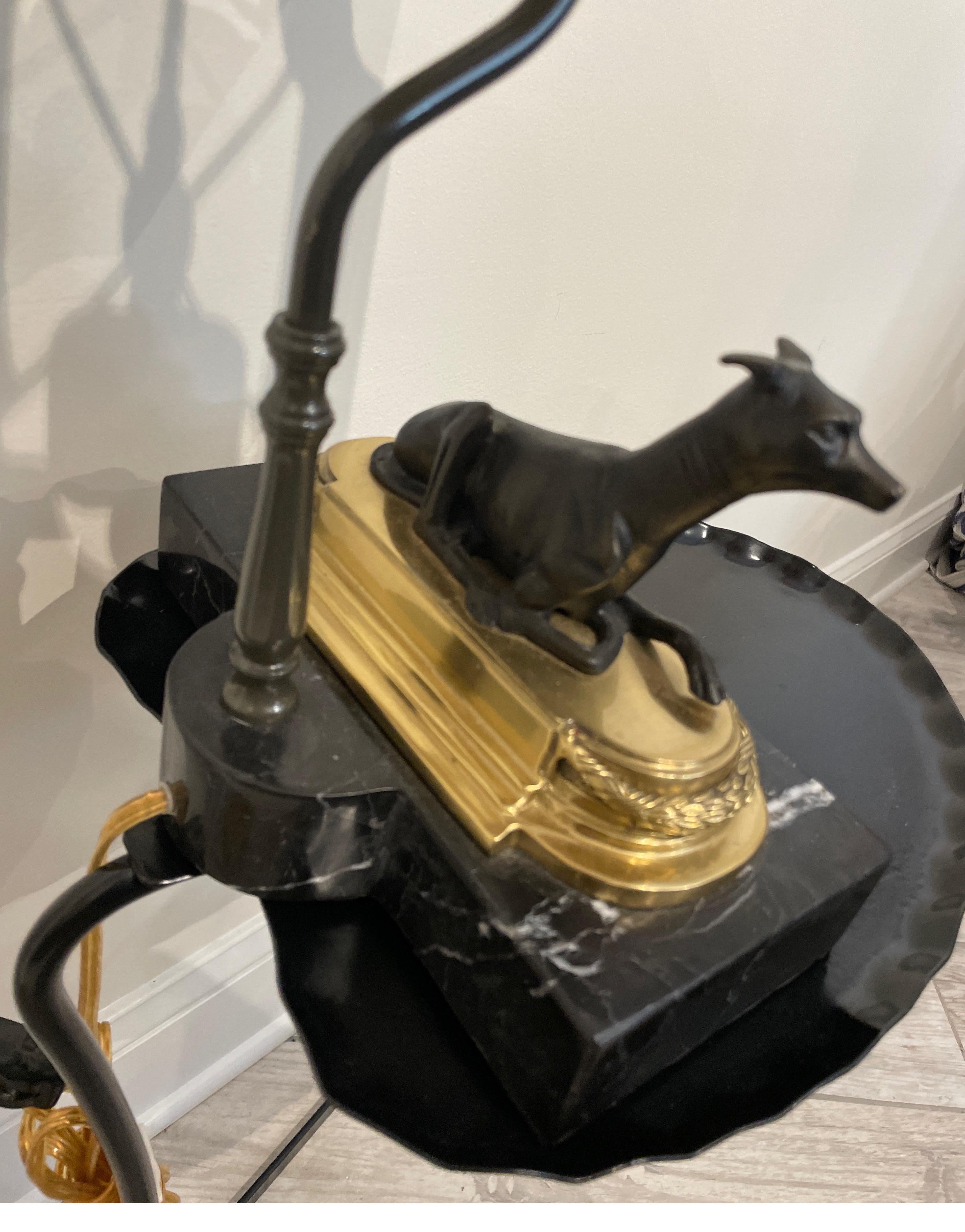 Brass Bronze Greyhound Desk Lamp