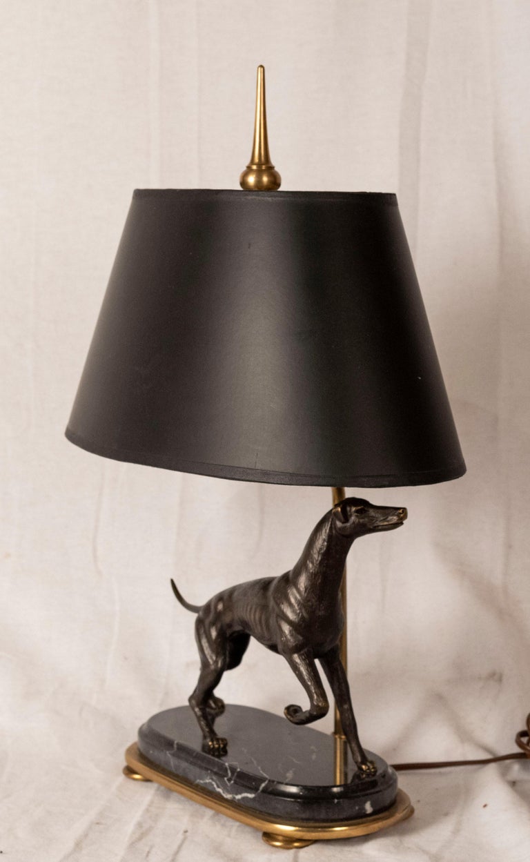 Bronze Greyhound Sculpture Lamp at 1stDibs