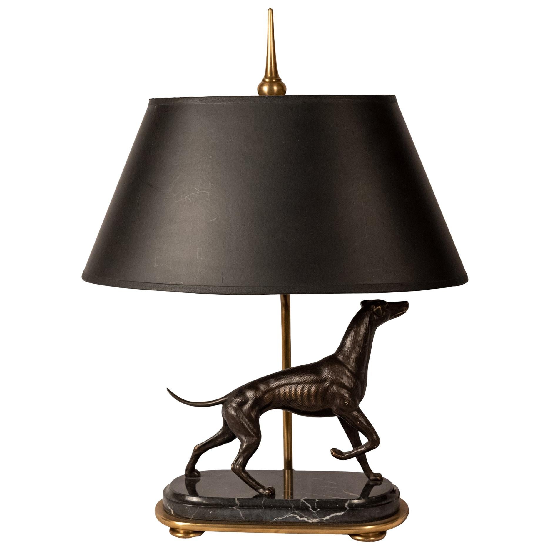 Bronze Greyhound Sculpture Lamp