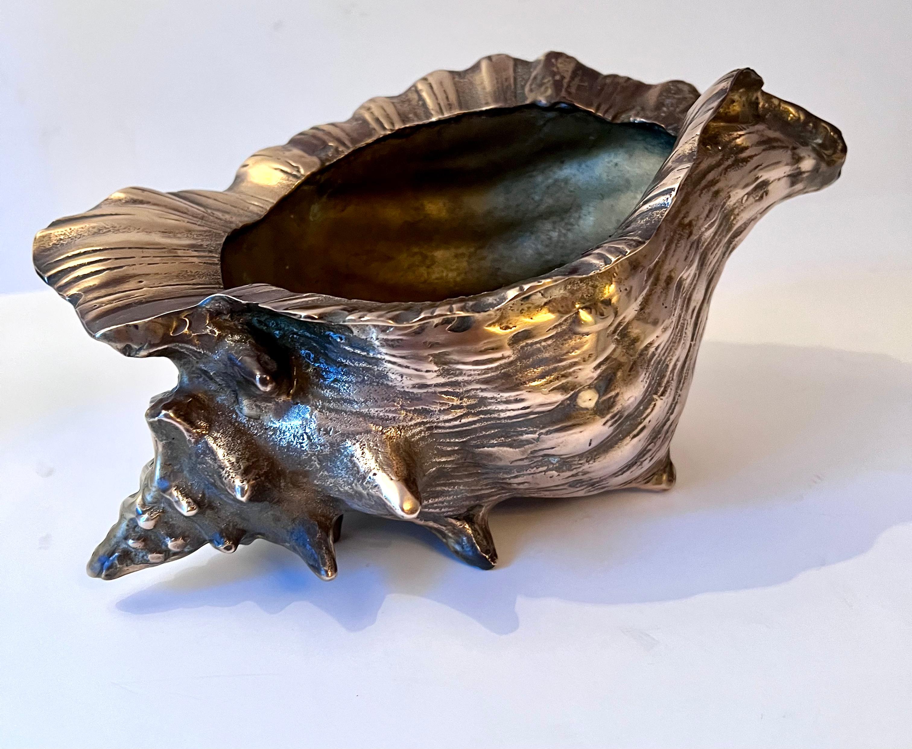 Bronze Grotto Conch Shell Planter or Jardiniere 2