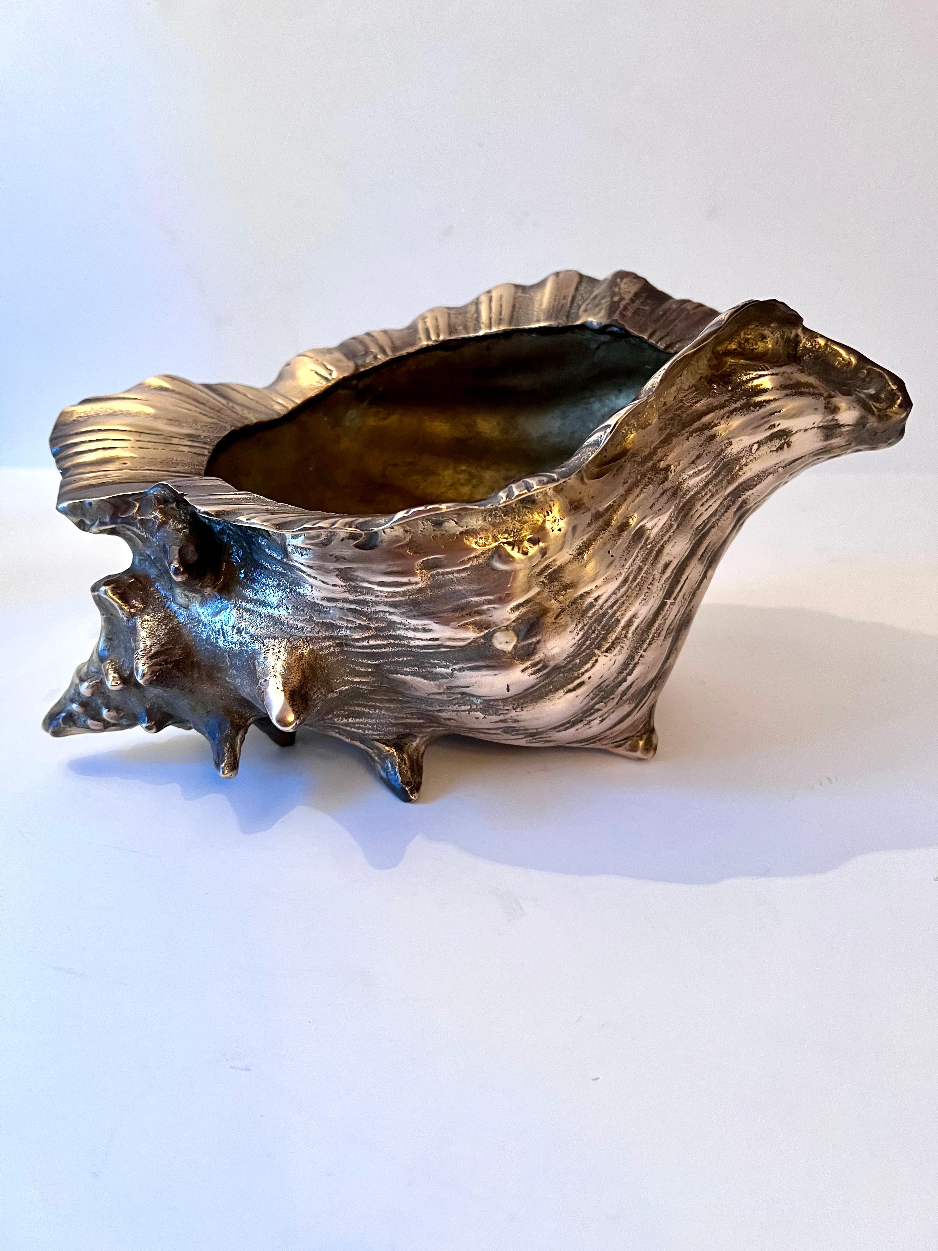 Bronze Grotto Conch Shell Planter or Jardiniere 3