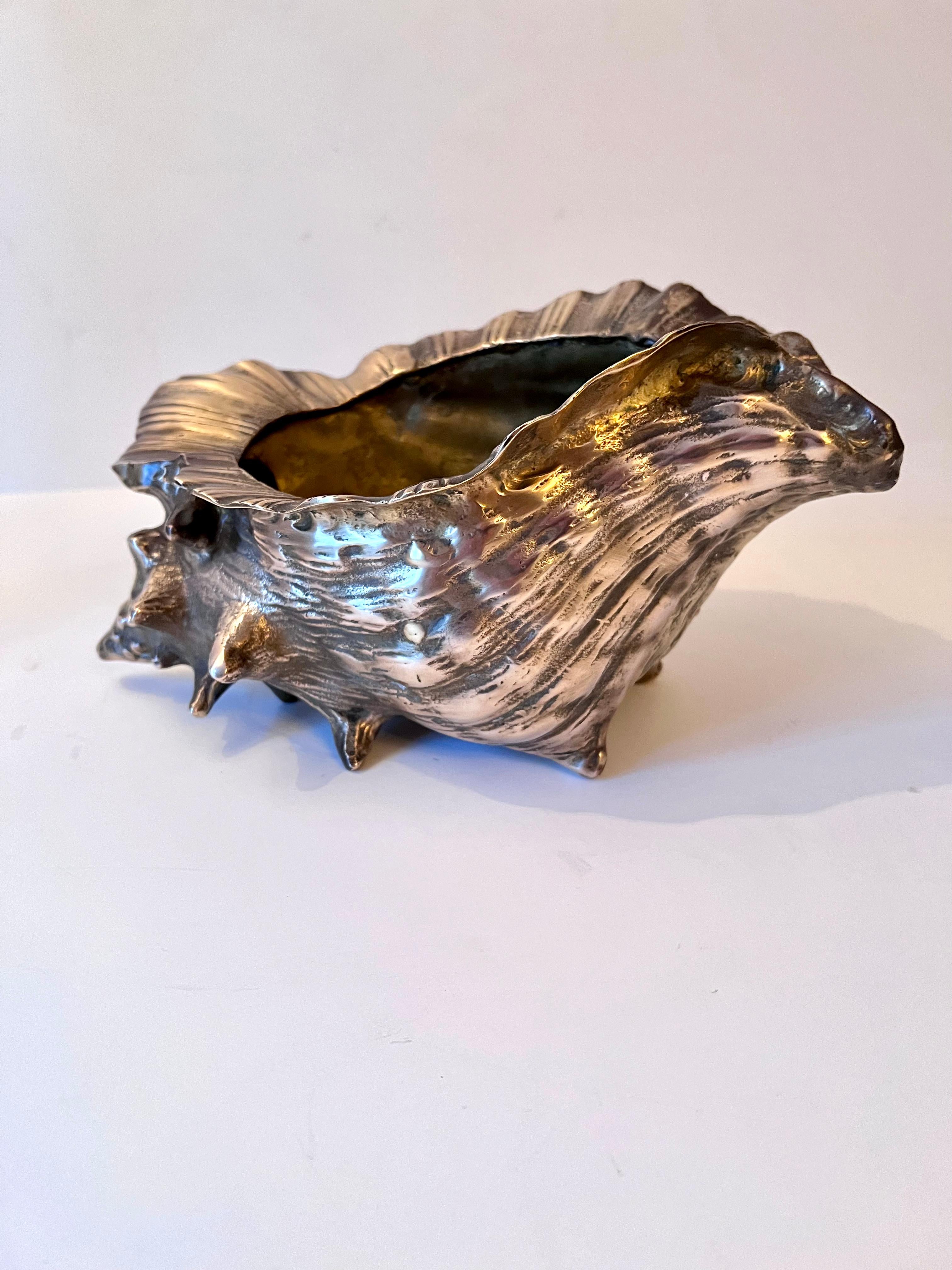 Bronze Grotto Conch Shell Planter or Jardiniere 4