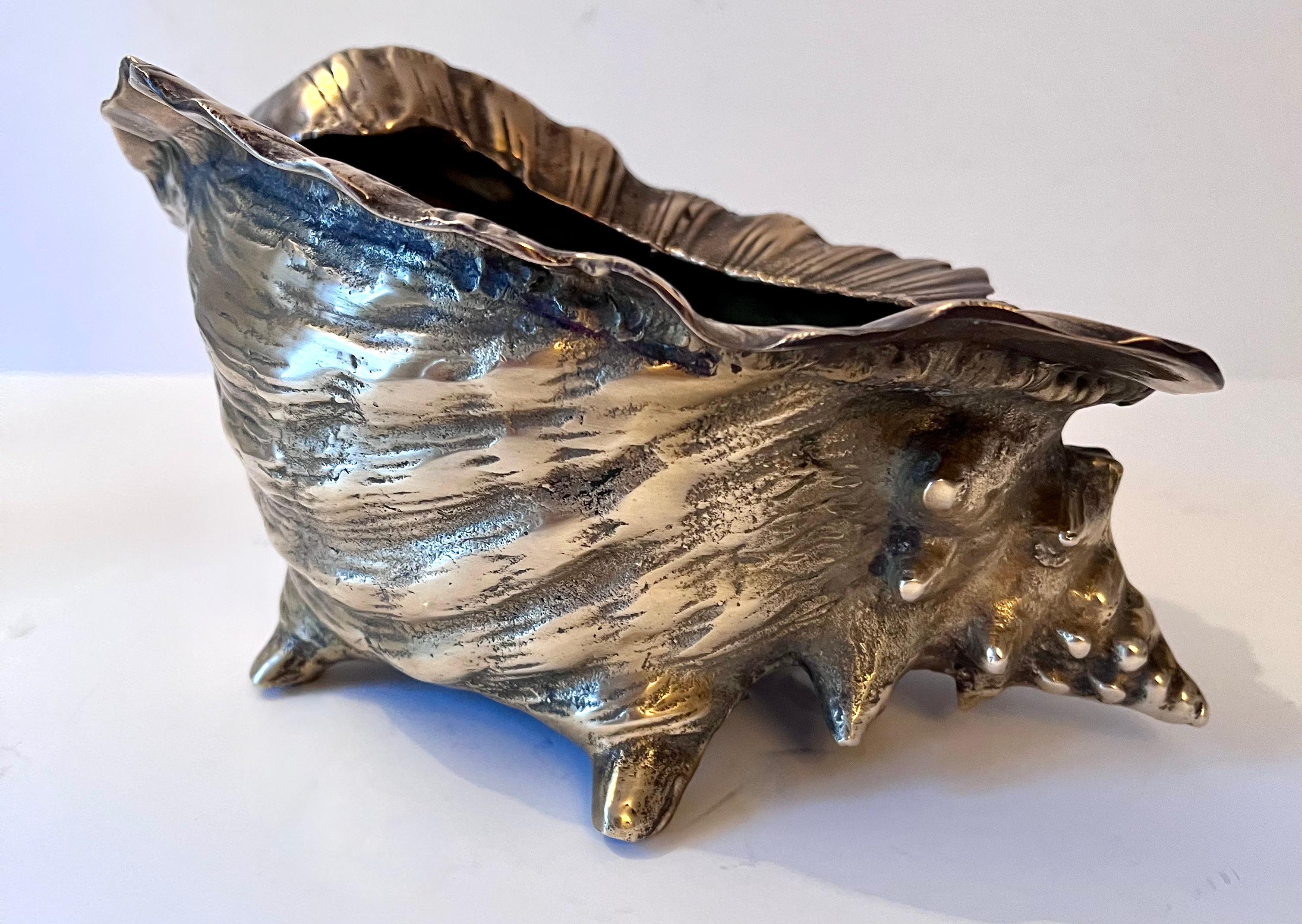 Bronze Grotto Conch Shell Planter or Jardiniere In Good Condition In Los Angeles, CA