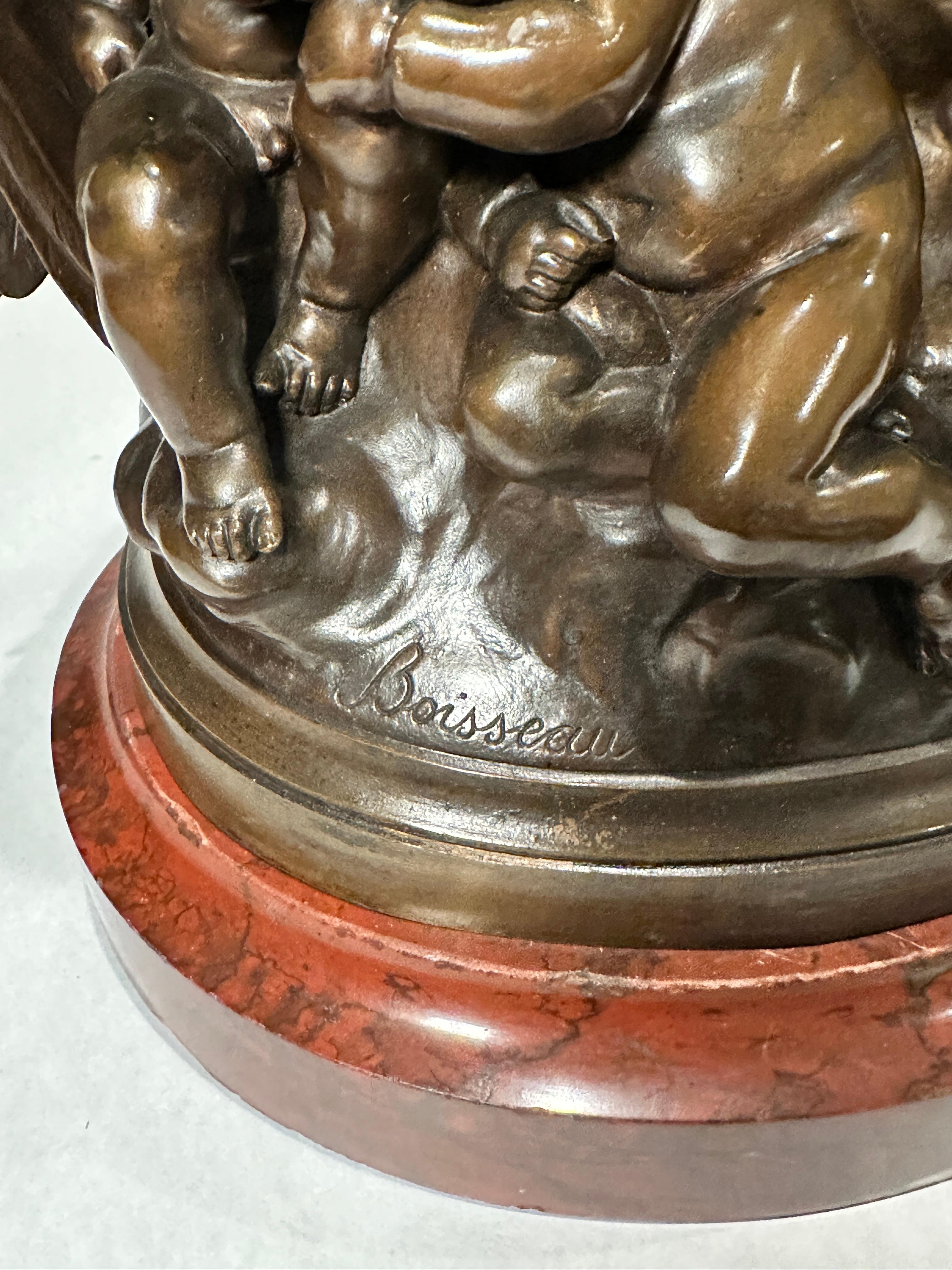 Groupe en bronze d'Emile Andre Boisseau La Crépuscule Bon état - En vente à Norwood, NJ