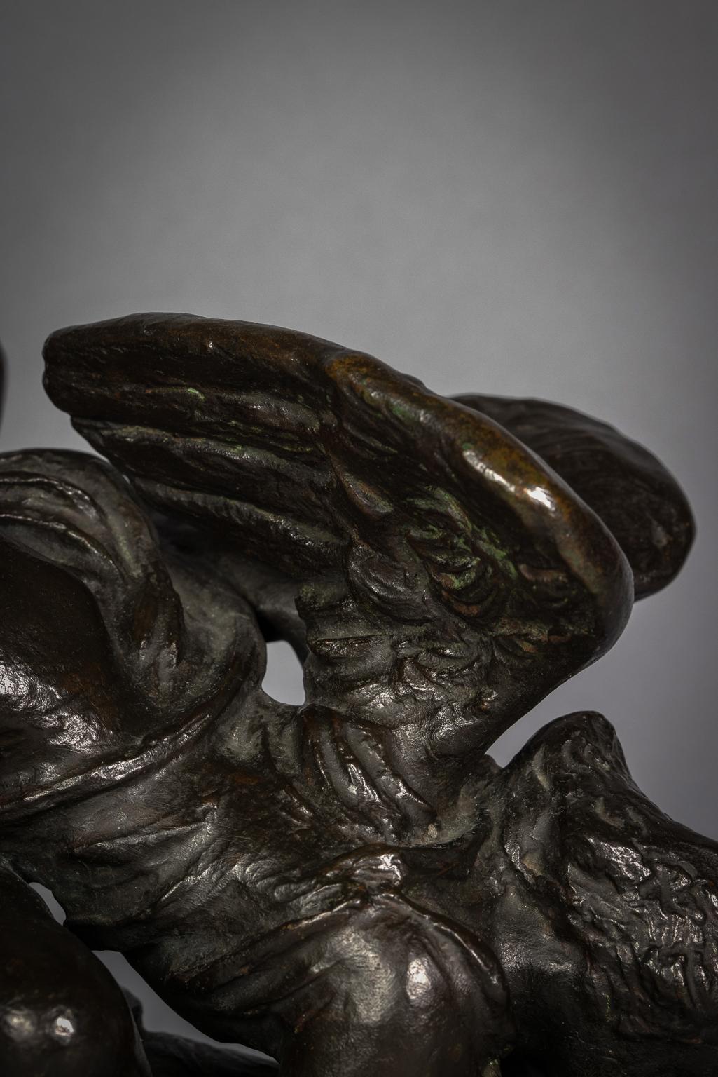 Bronze Group Cupid and Psyche by Gerhardt Henning 'Swedish 1880-1967' For Sale 4